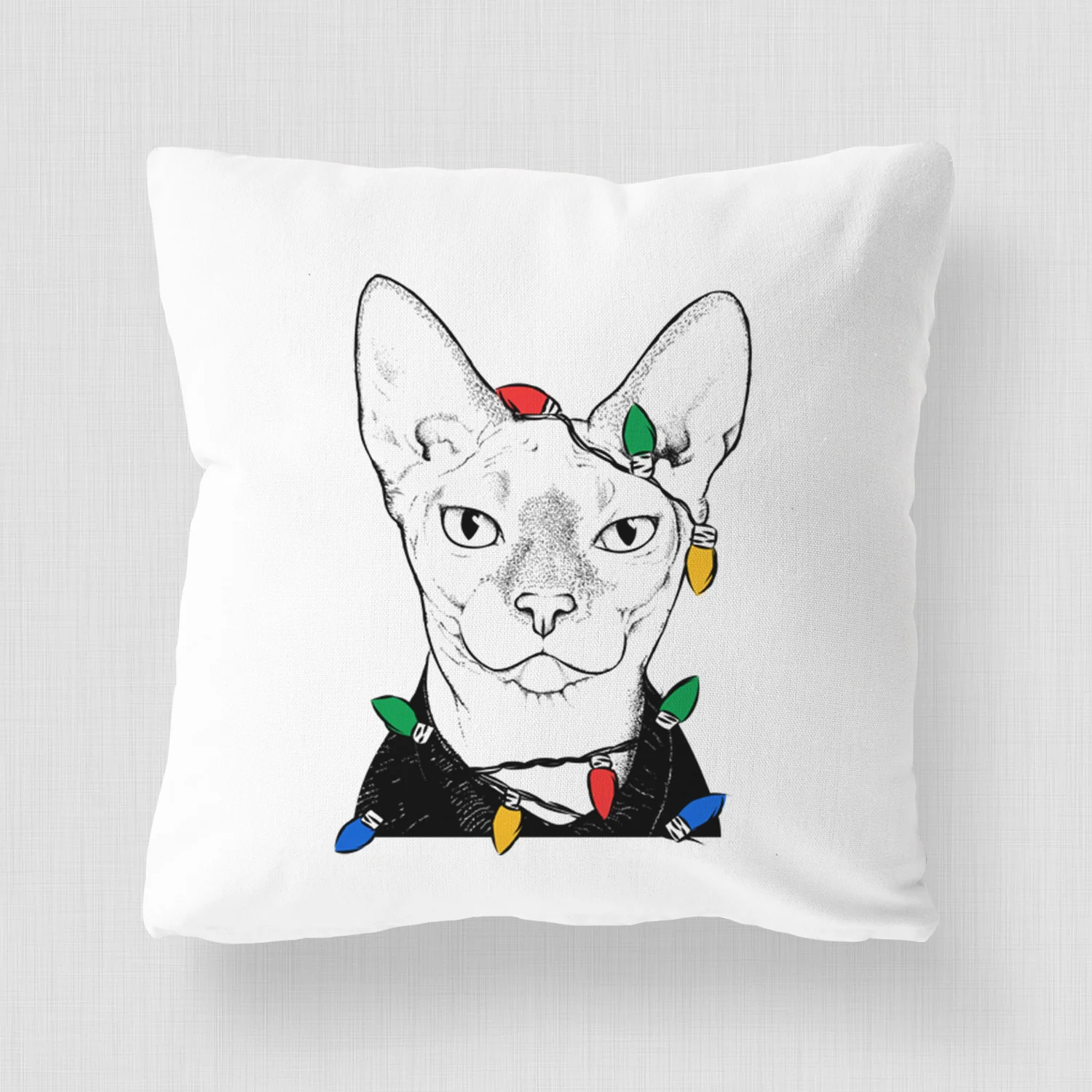 Oliver Watson the Sphynx Cat - Throw Pillow Cover - Image 4