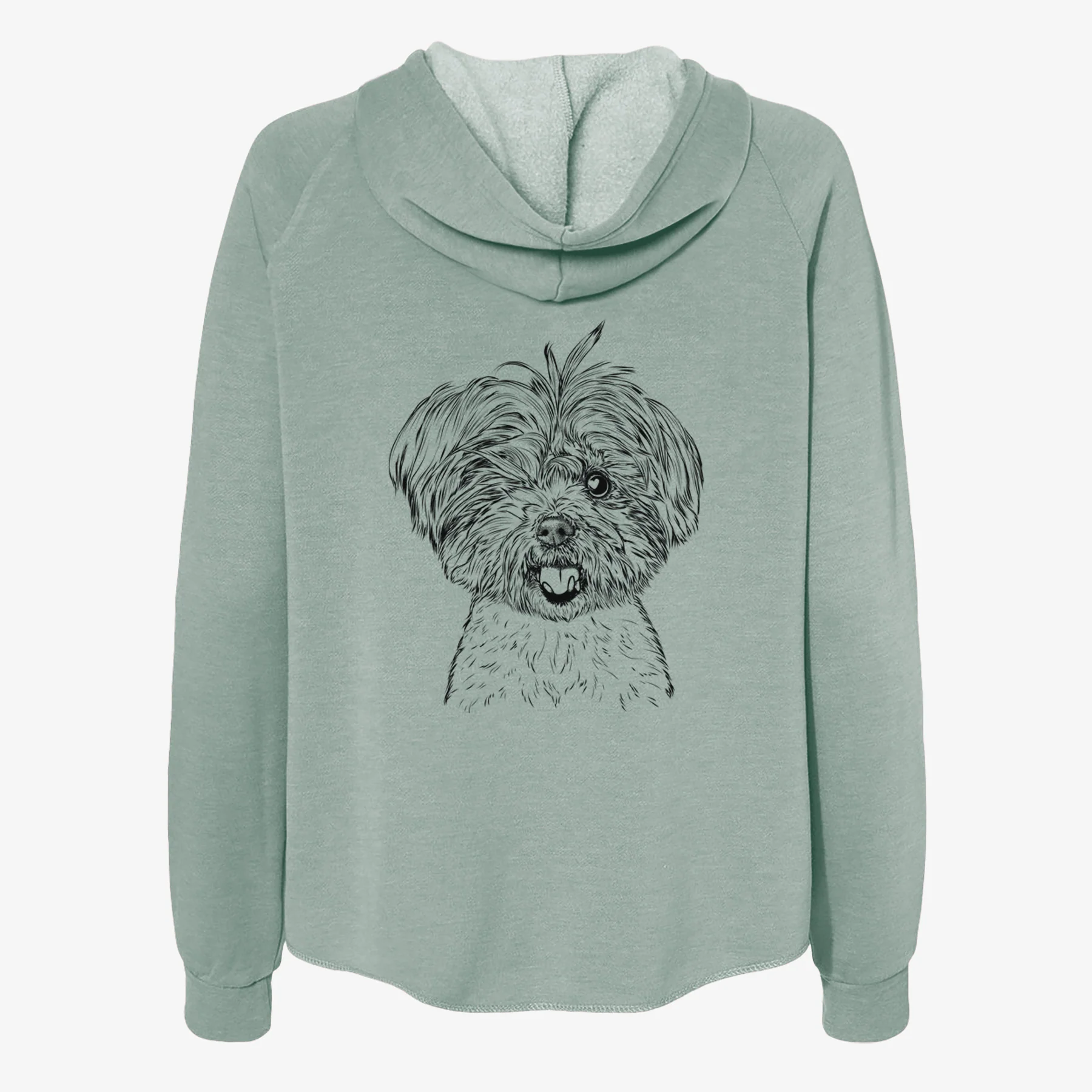 Oliver the Yorkie Mix - Women's Cali Wave Zip-Up Sweatshirt - Image 4