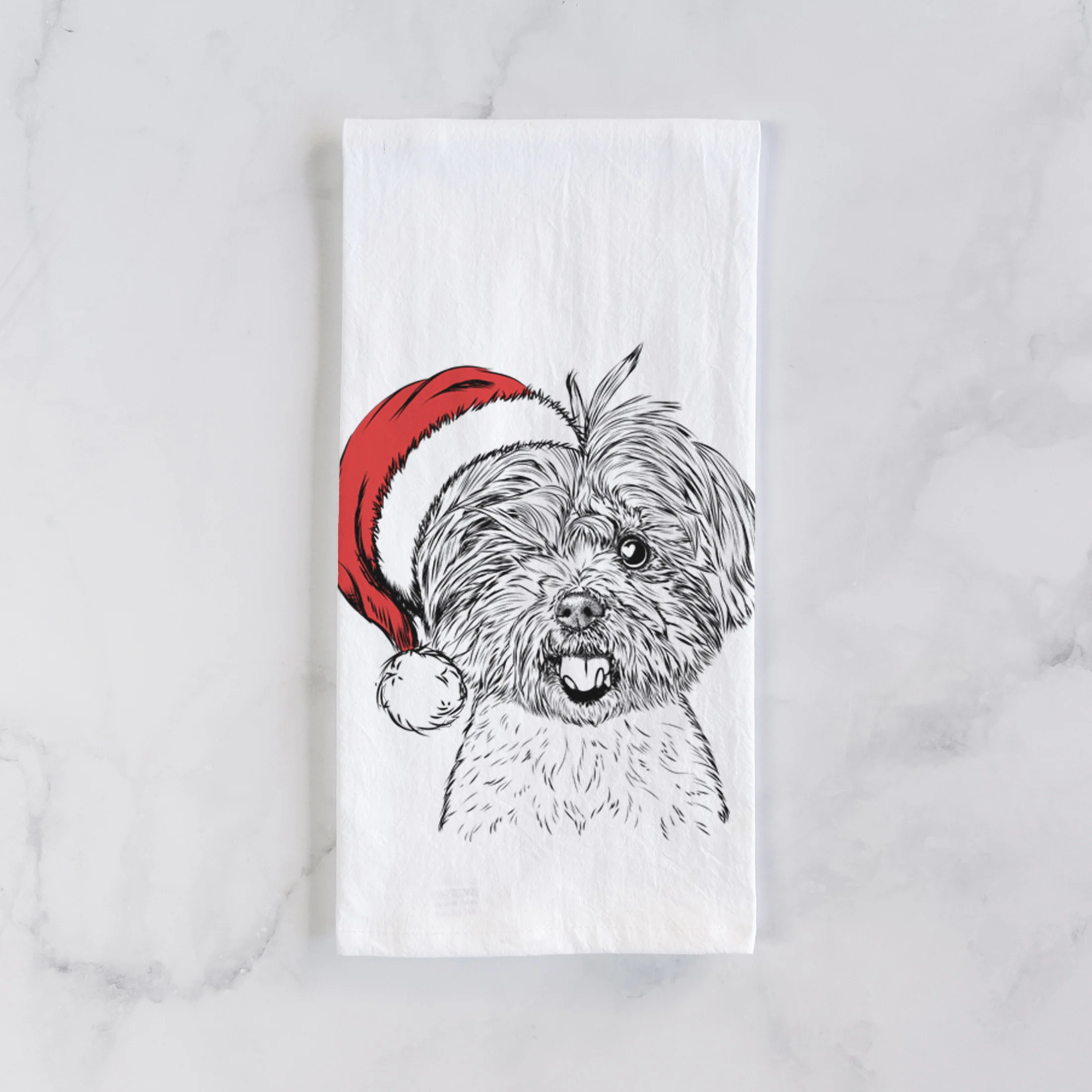 Oliver the Yorkie Mix Tea Towel - Image 2