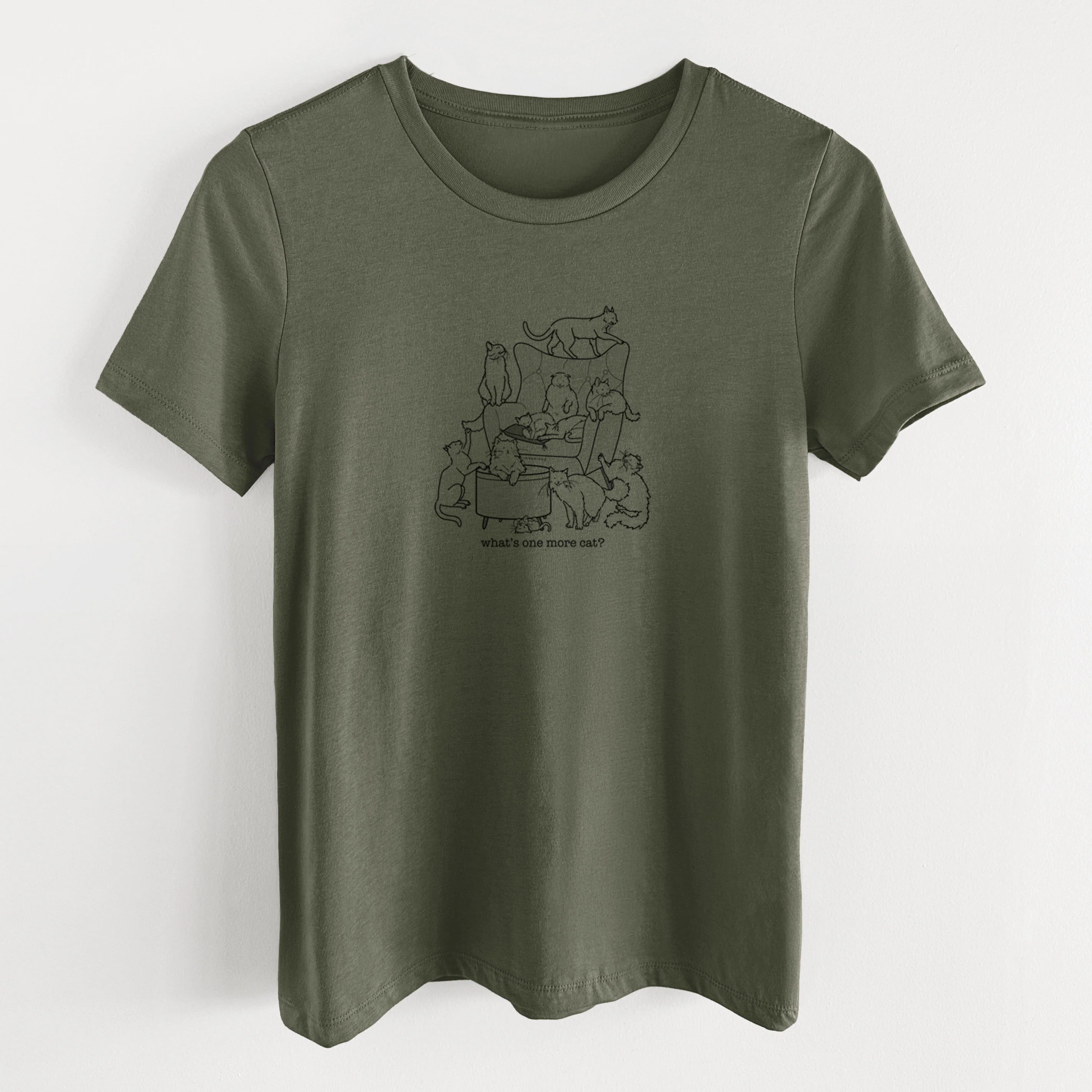 What's One More Cat? - Women's Lightweight Relaxed Fit 100% Cotton Crewneck - Image 12