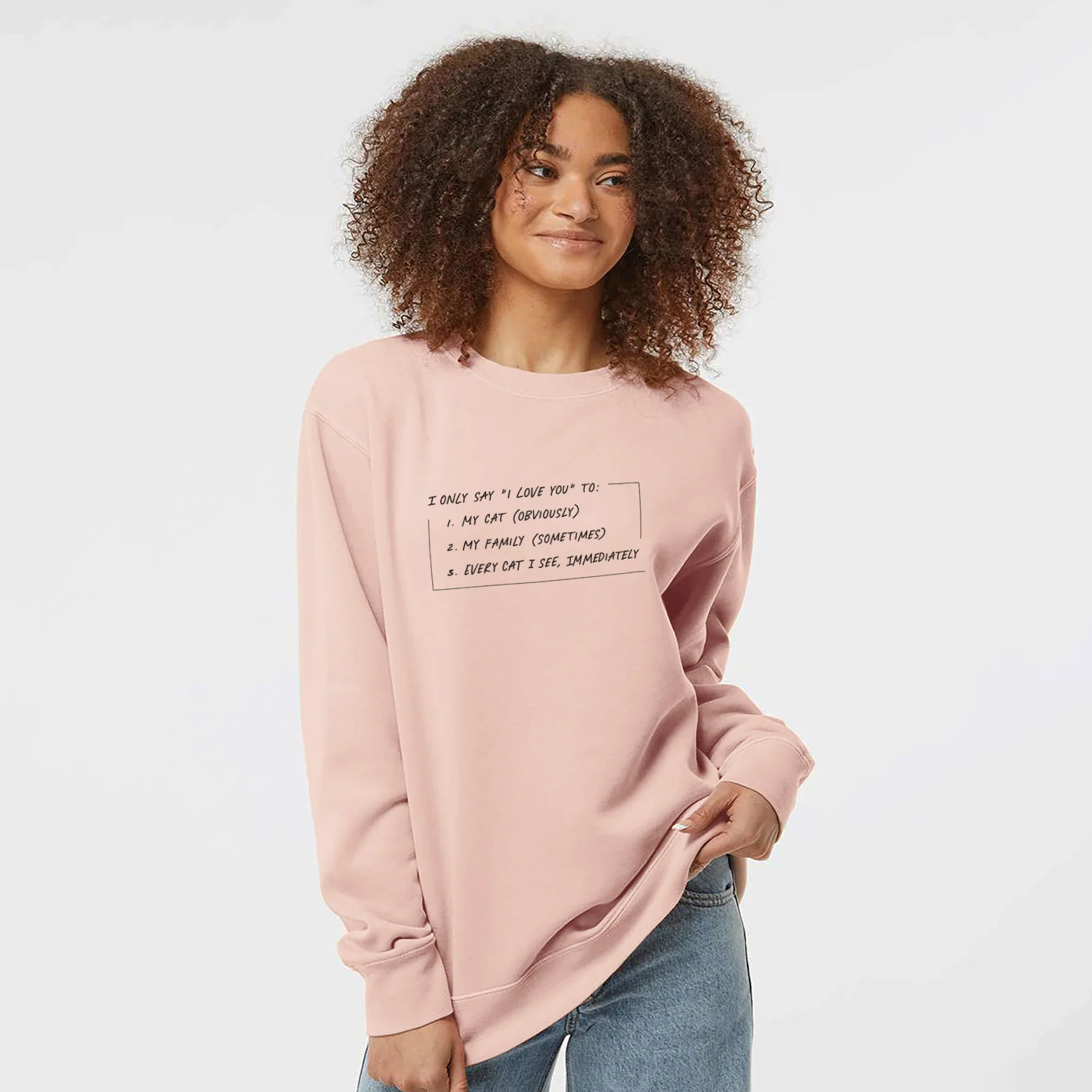 I Only Say I Love You To - Cat - Unisex Pigment Dyed Crew Sweatshirt - Image 4