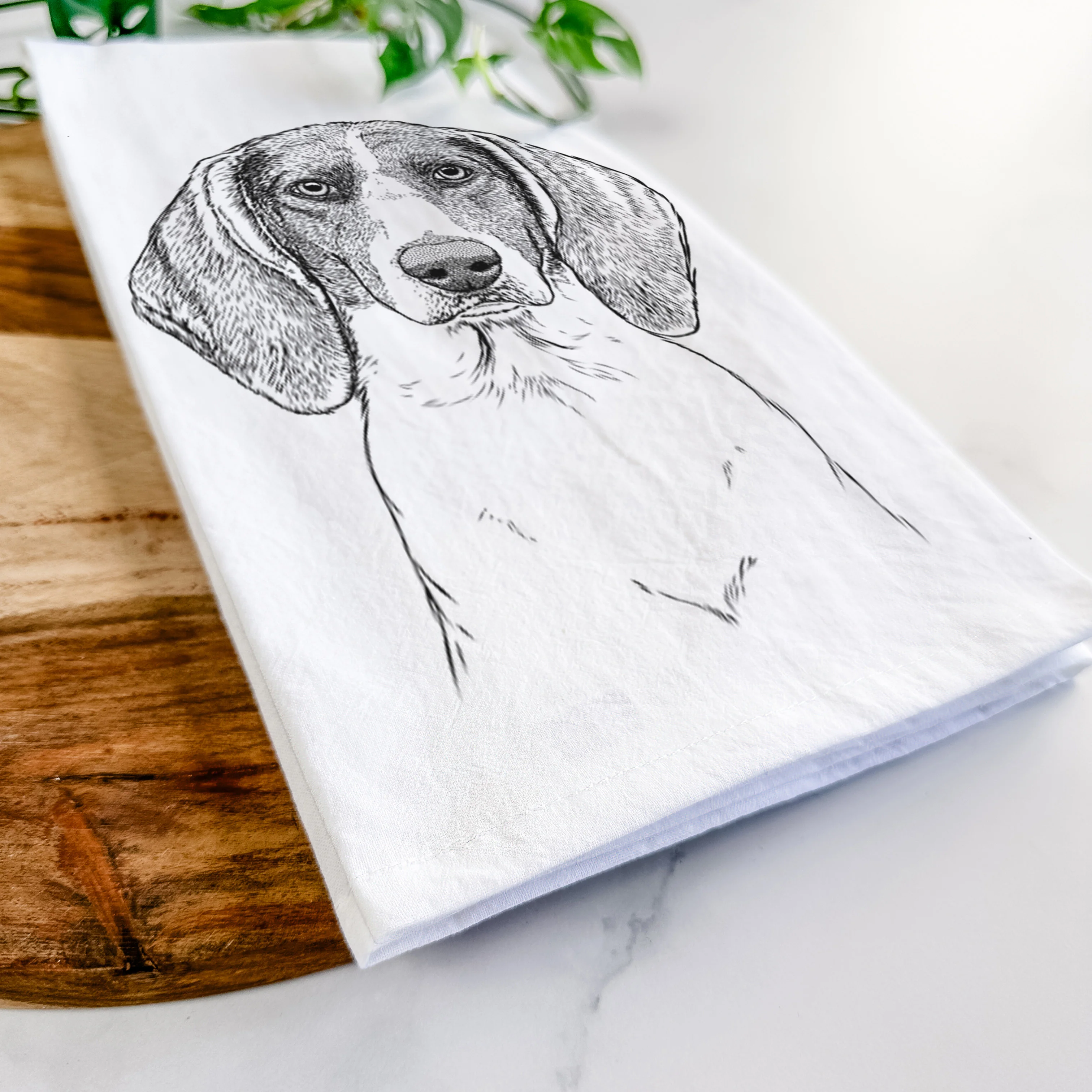Orin the Treeing Walker Coonhound Tea Towel - Image 5