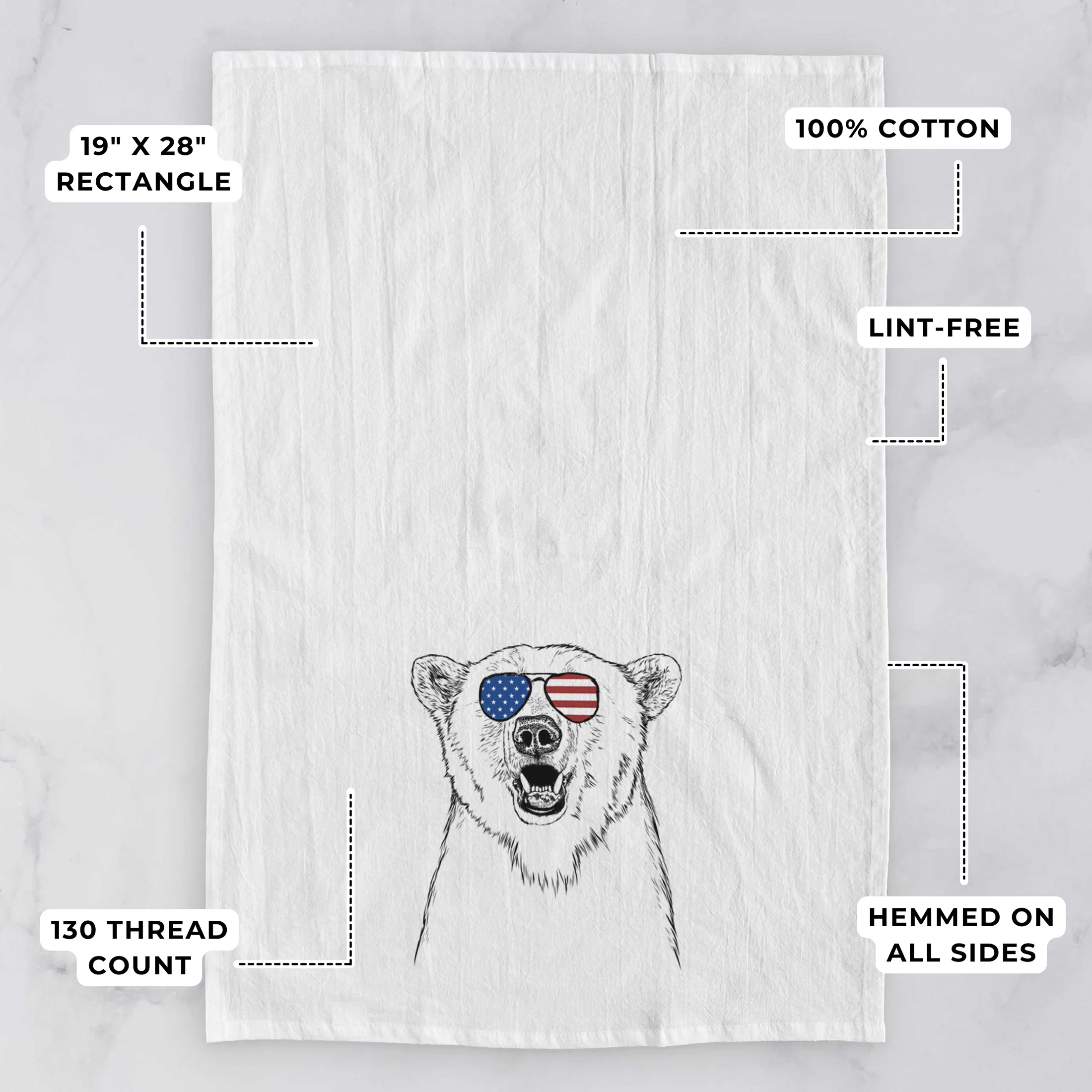 Oslo the Polar Bear Tea Towel - Image 3
