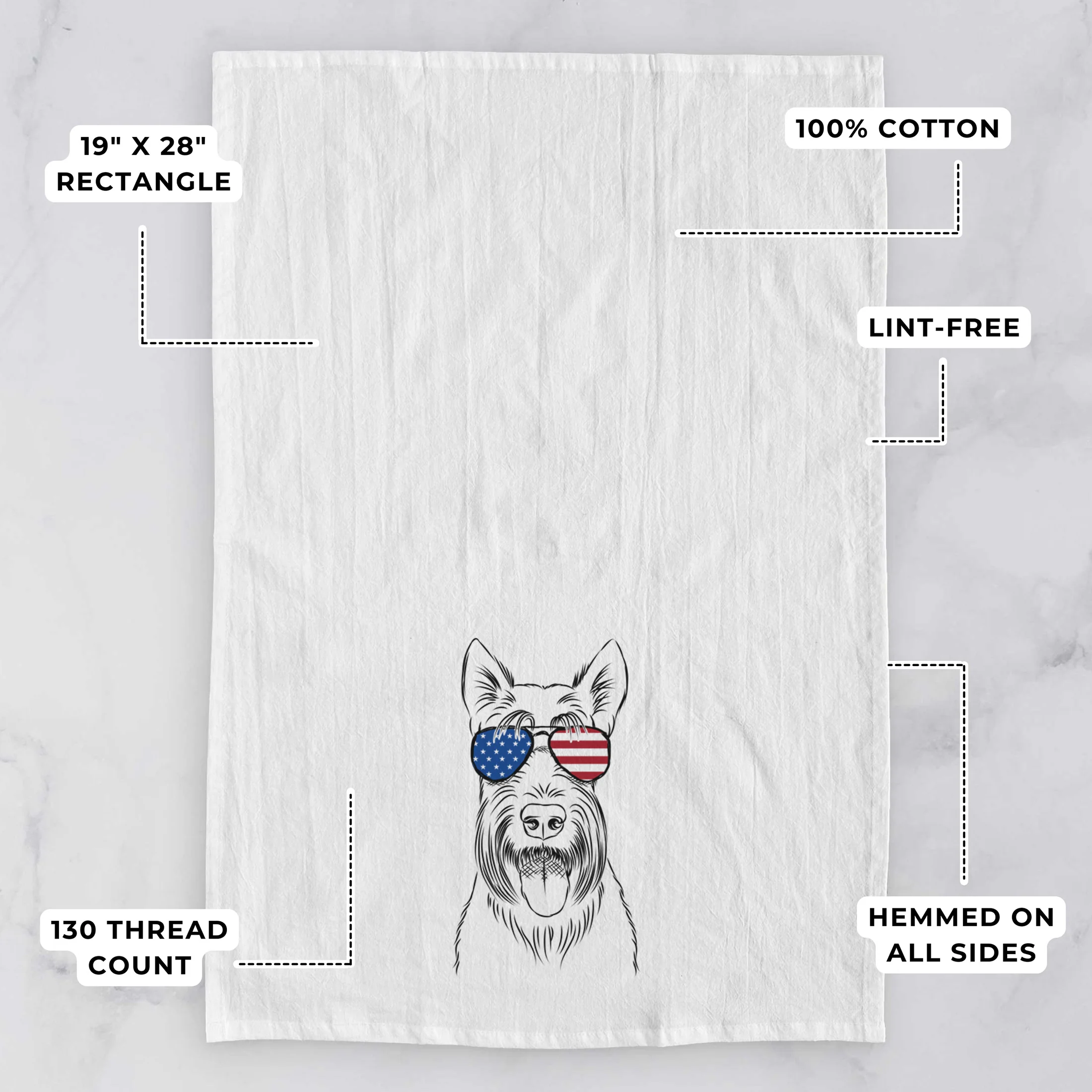 Oswald the Scottish Terrier Tea Towel - Image 3