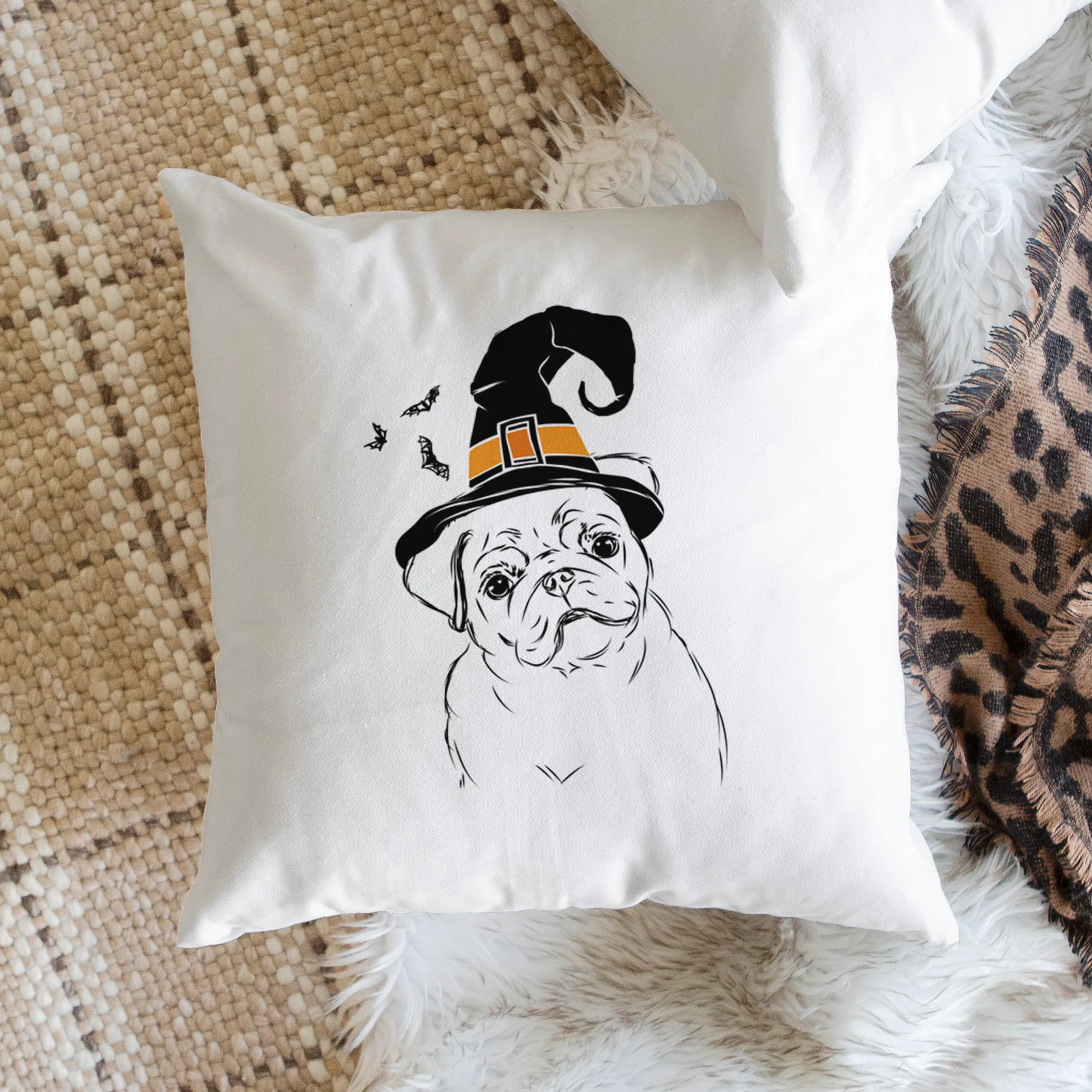 Otis the Pug - Throw Pillow Cover - Image 2