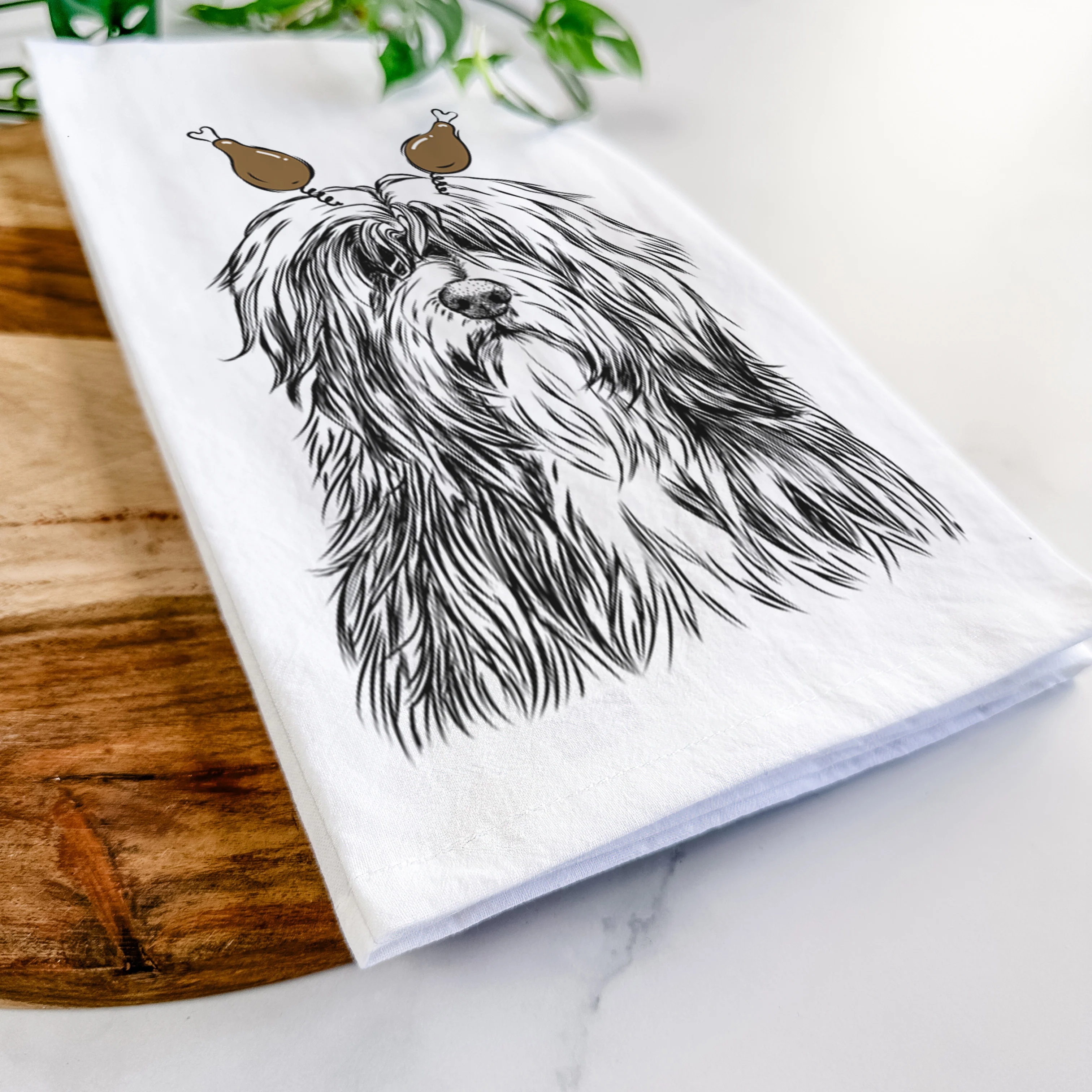 Otto the Polish Lowland Sheepdog Tea Towel - Image 11