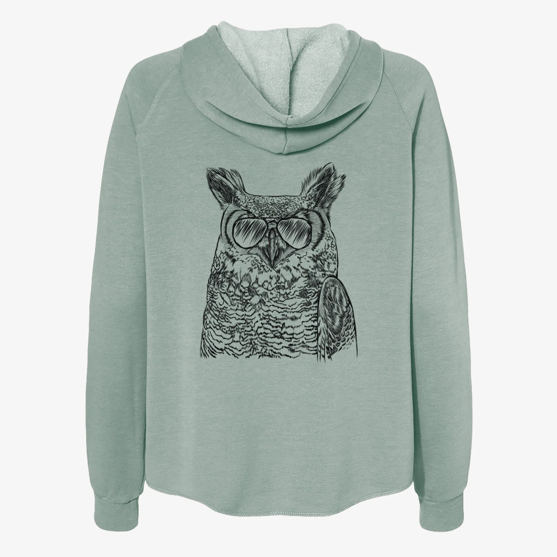 Ozwald the Grey Horned Owl - Women's Cali Wave Zip-Up Sweatshirt - Image 7