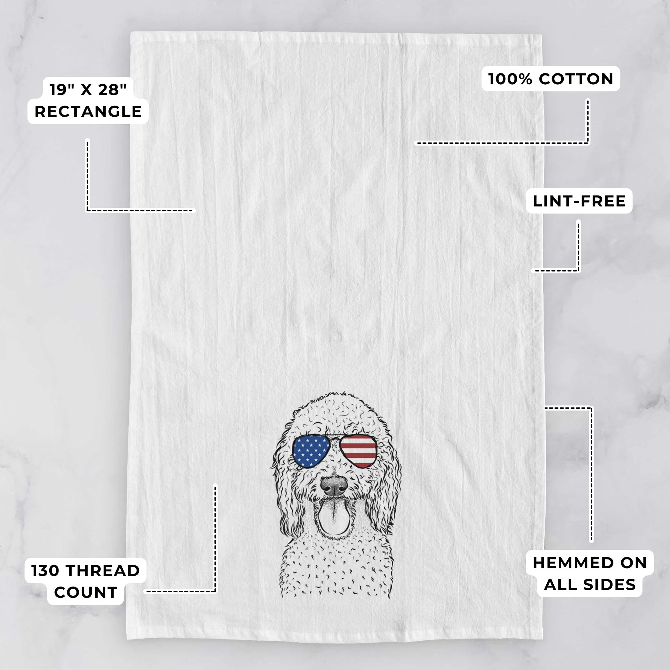 Pavlov the Goldendoodle Tea Towel - Image 3