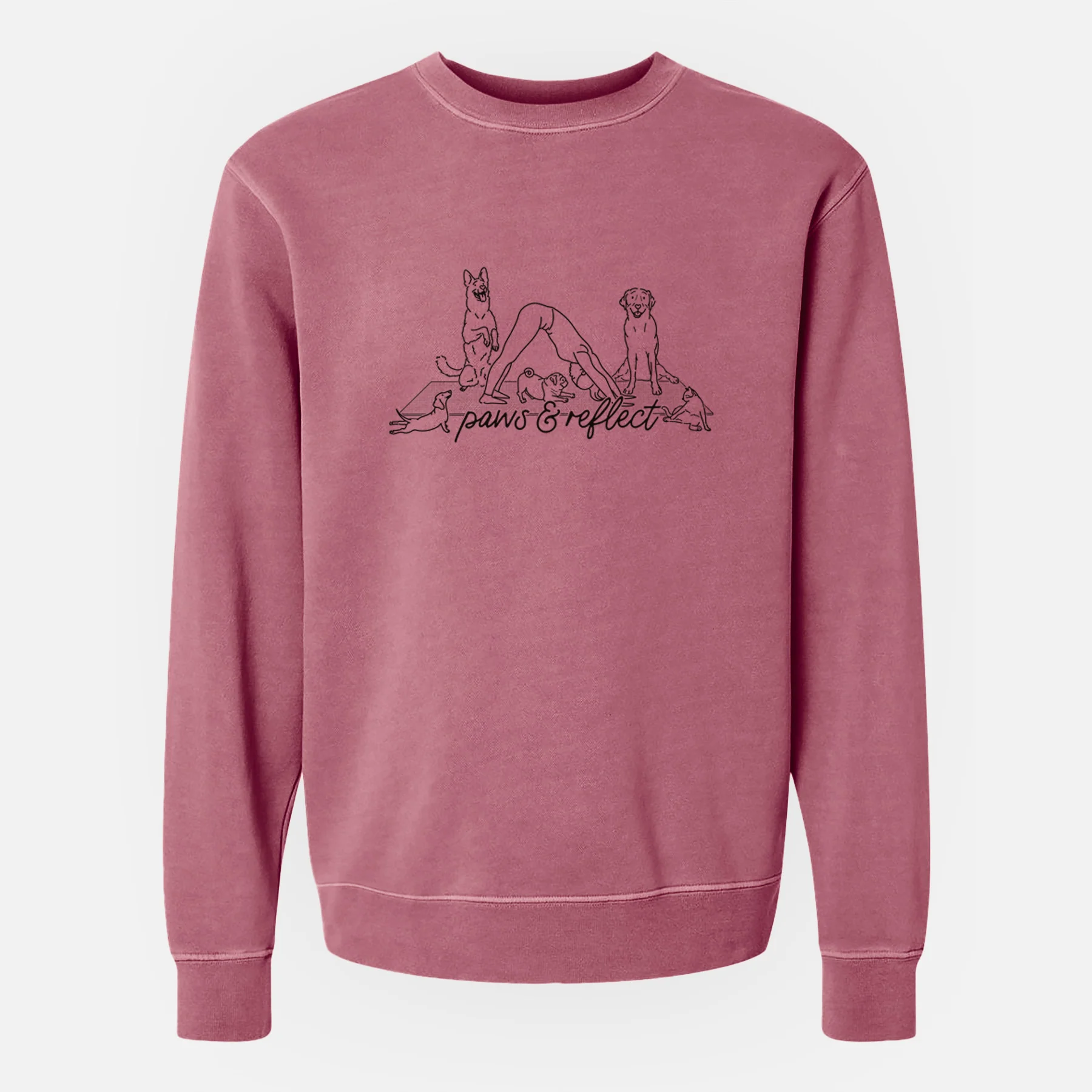 Paws and Reflect - Yoga with Dogs - Unisex Pigment Dyed Crew Sweatshirt - Image 10