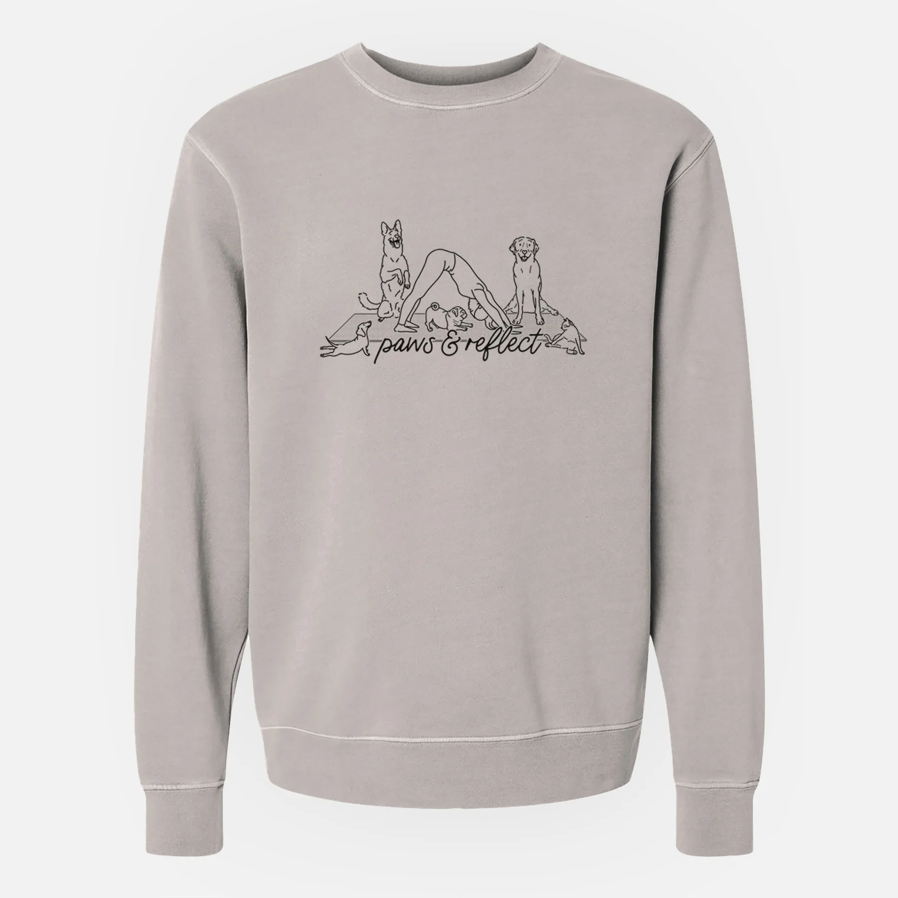 Paws and Reflect - Yoga with Dogs - Unisex Pigment Dyed Crew Sweatshirt - Image 3