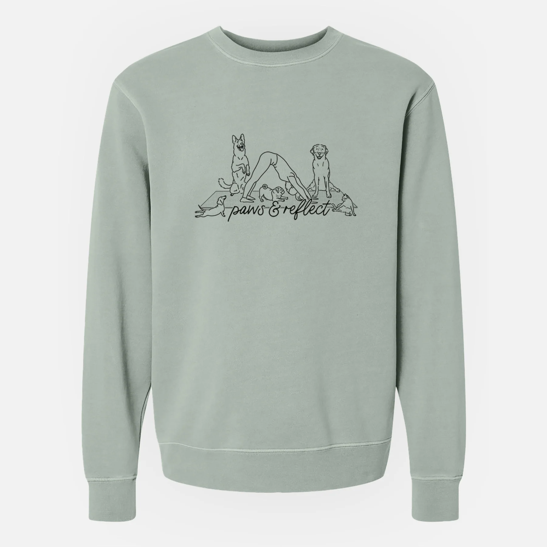 Paws and Reflect - Yoga with Dogs - Unisex Pigment Dyed Crew Sweatshirt - Image 6