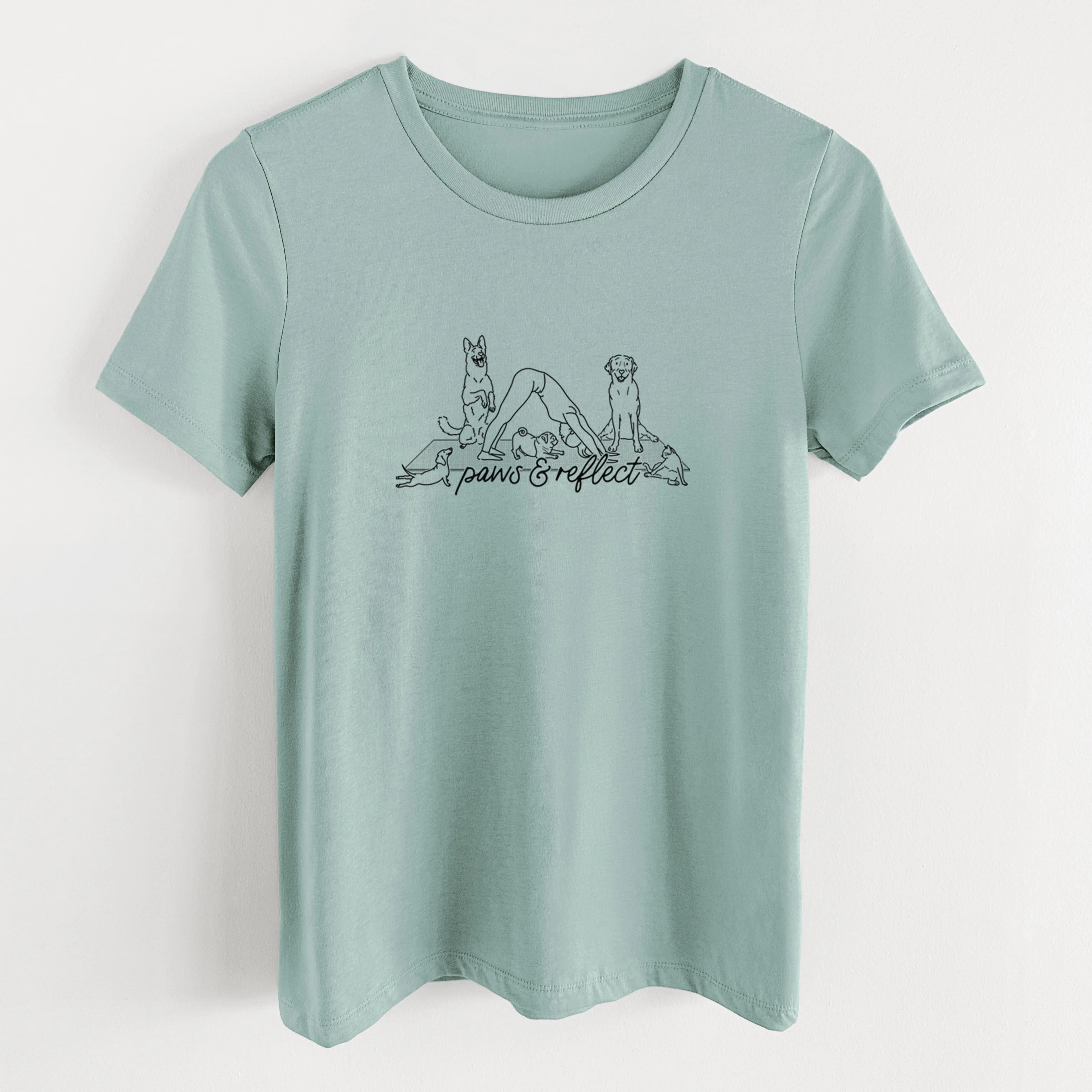 Paws and Reflect - Yoga with Dogs - Women's Lightweight Relaxed Fit 100% Cotton Crewneck - Image 10