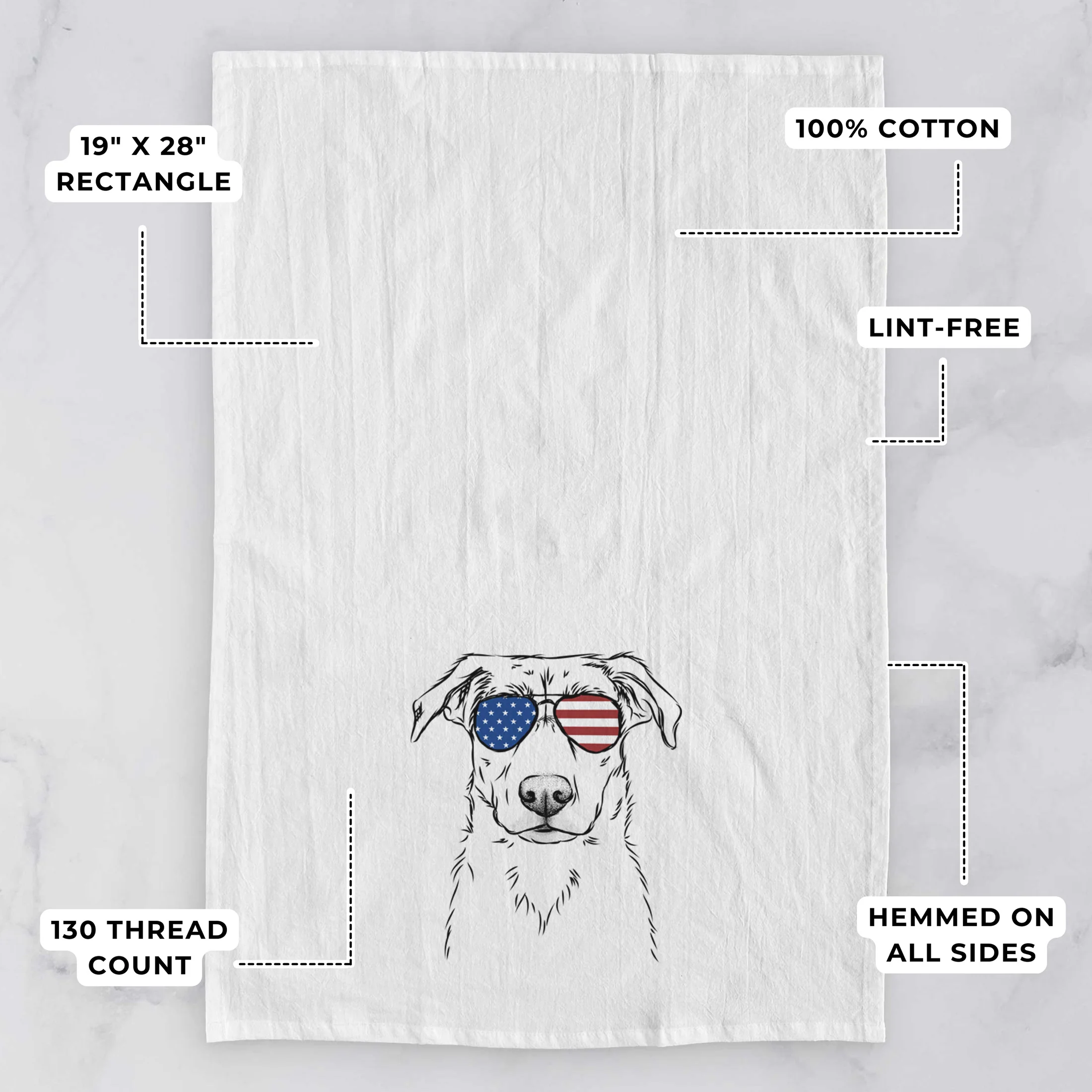Peanut the Lab Mix Tea Towel - Image 3