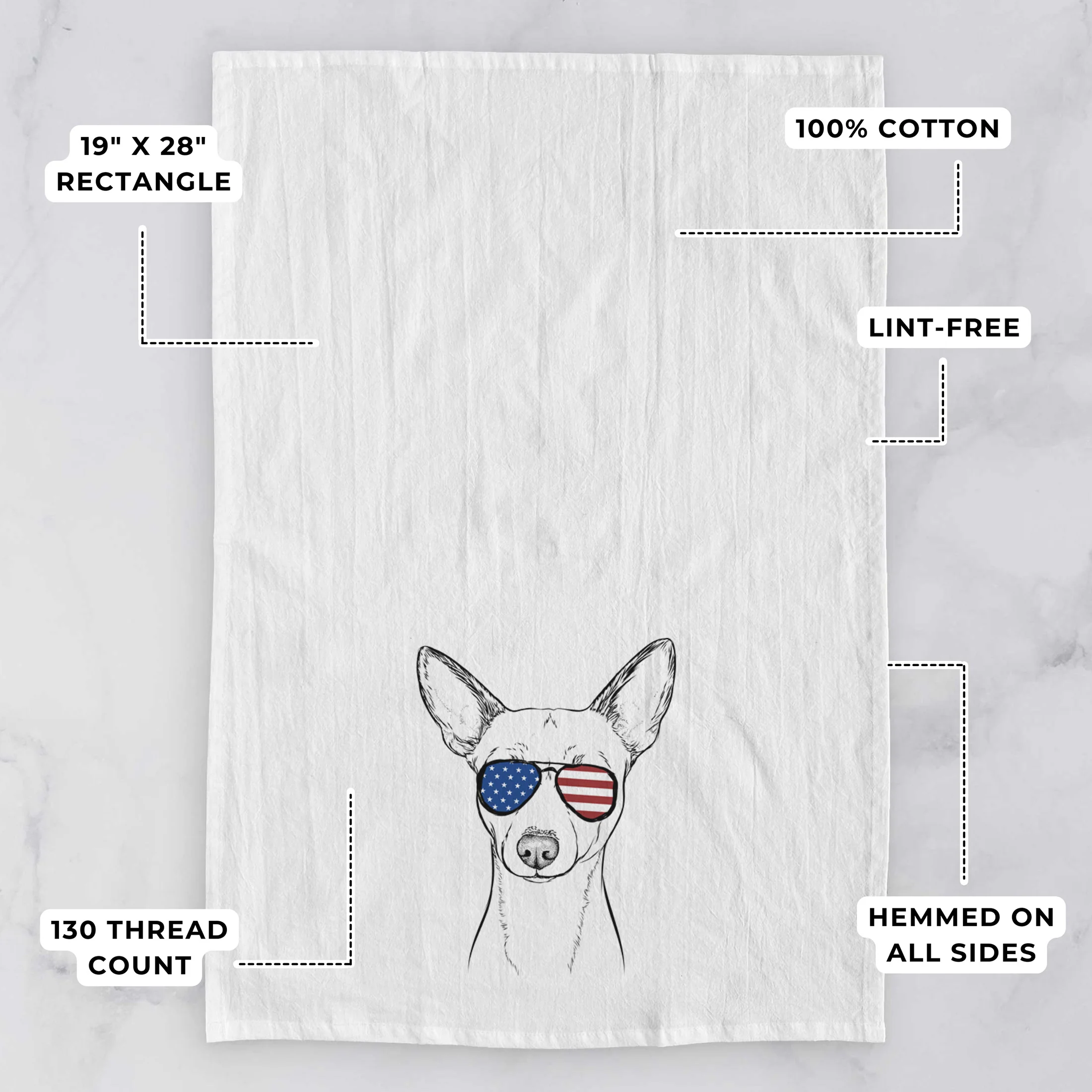 Perry the Portuguese Podengo Tea Towel - Image 3