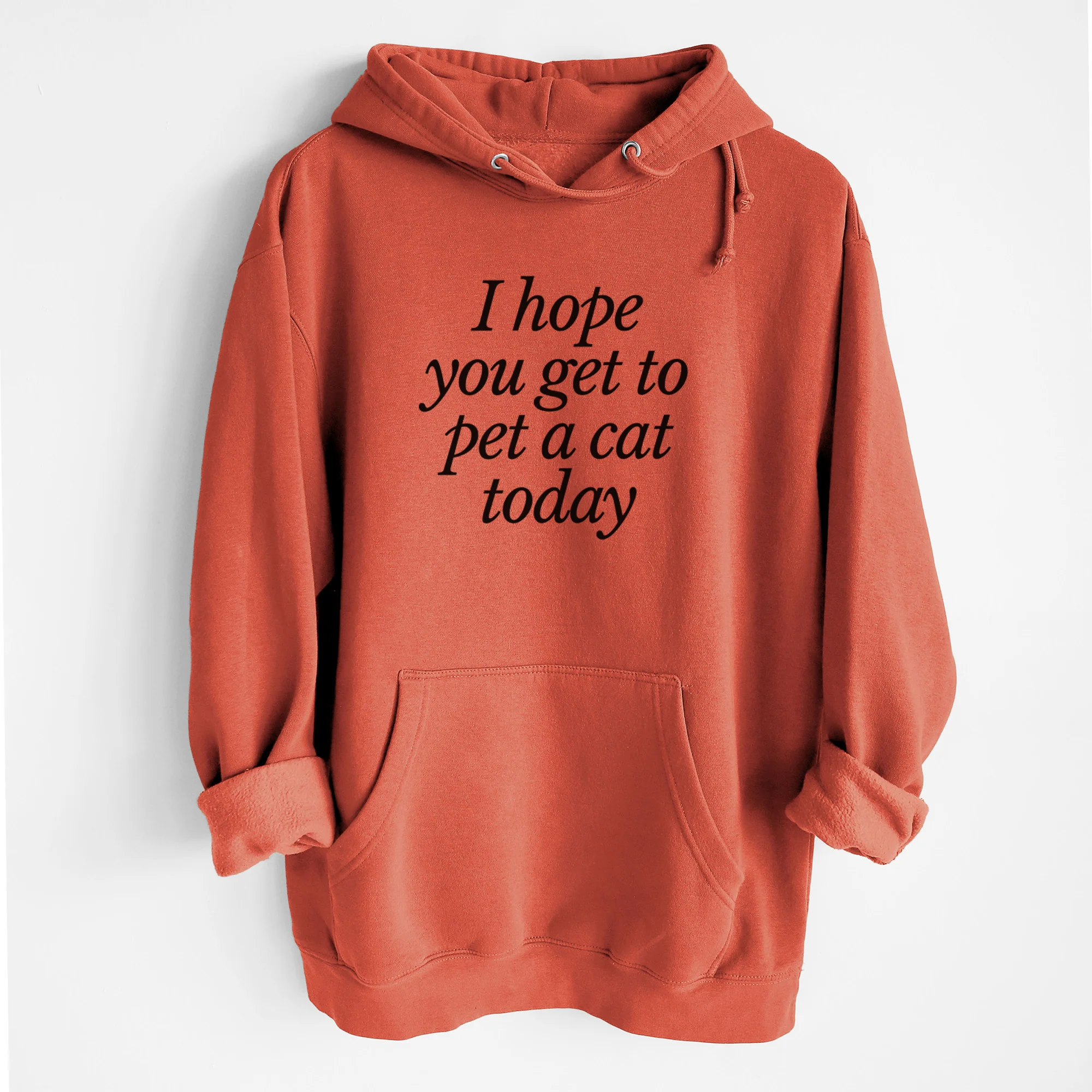I hope you get to pet a cat today - Heavyweight Fleece Hoodie - Image 7