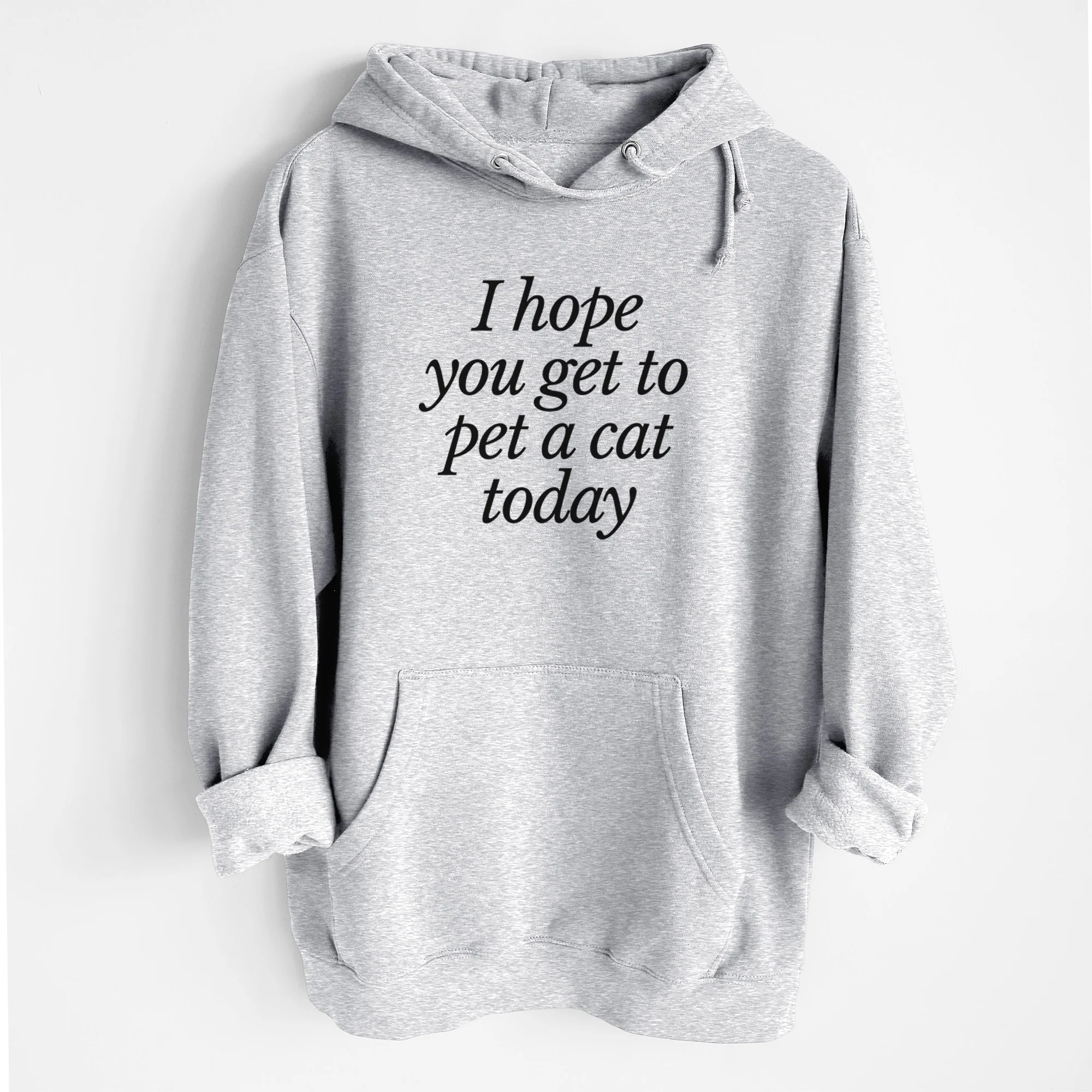I hope you get to pet a cat today - Heavyweight Fleece Hoodie - Image 9