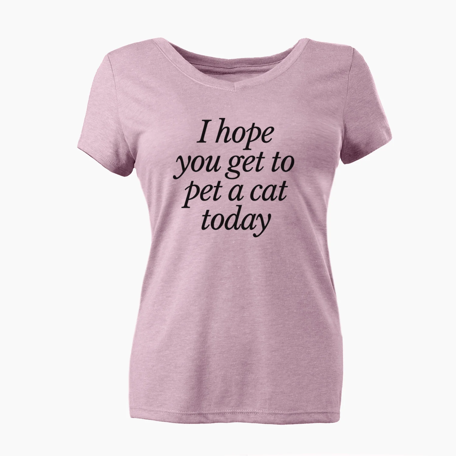 I hope you get to pet a cat today - Women's Perfect V-neck Shirt - Image 3