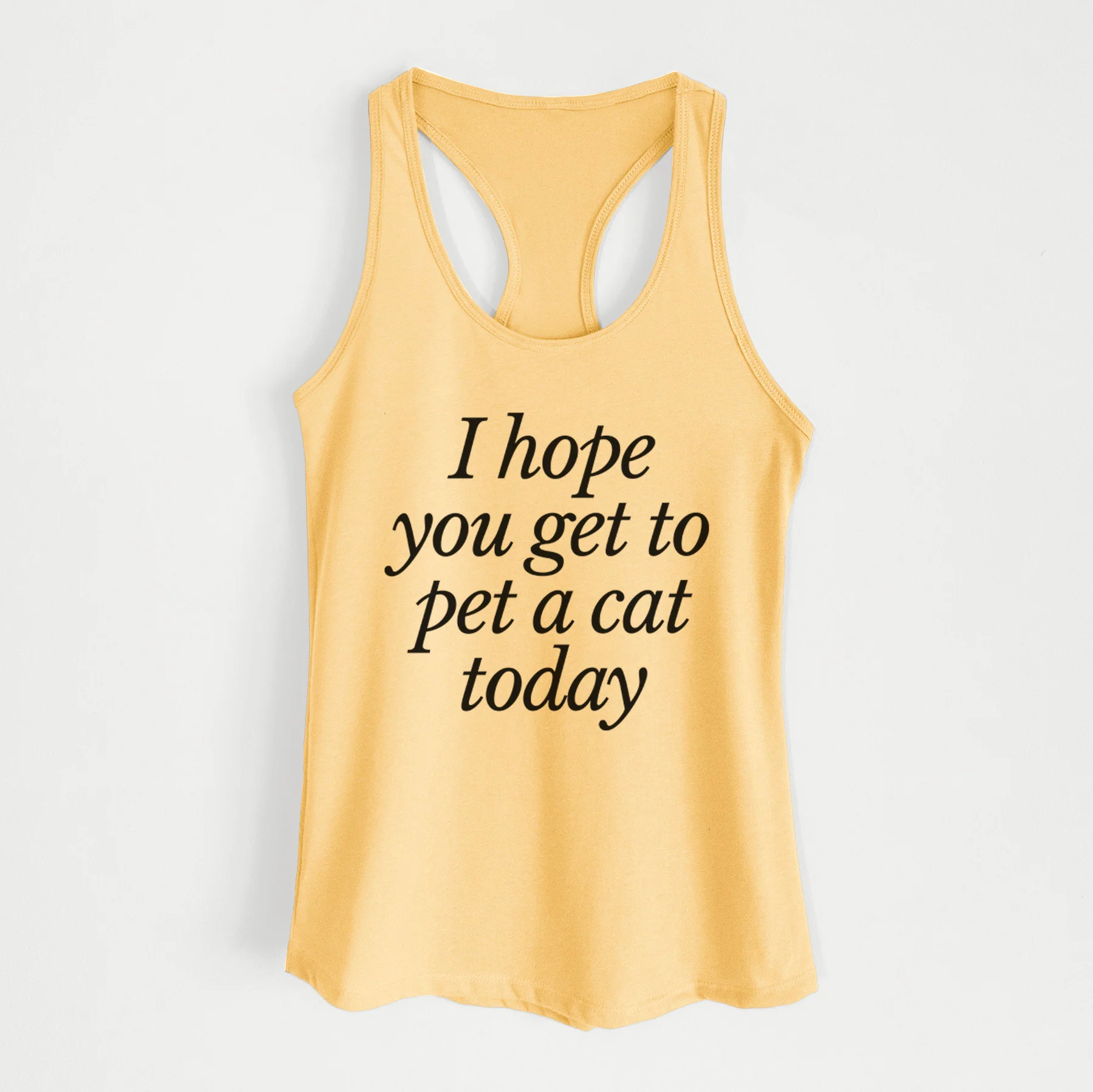 I hope you get to pet a cat today - Women's Racerback Tanktop - Image 3