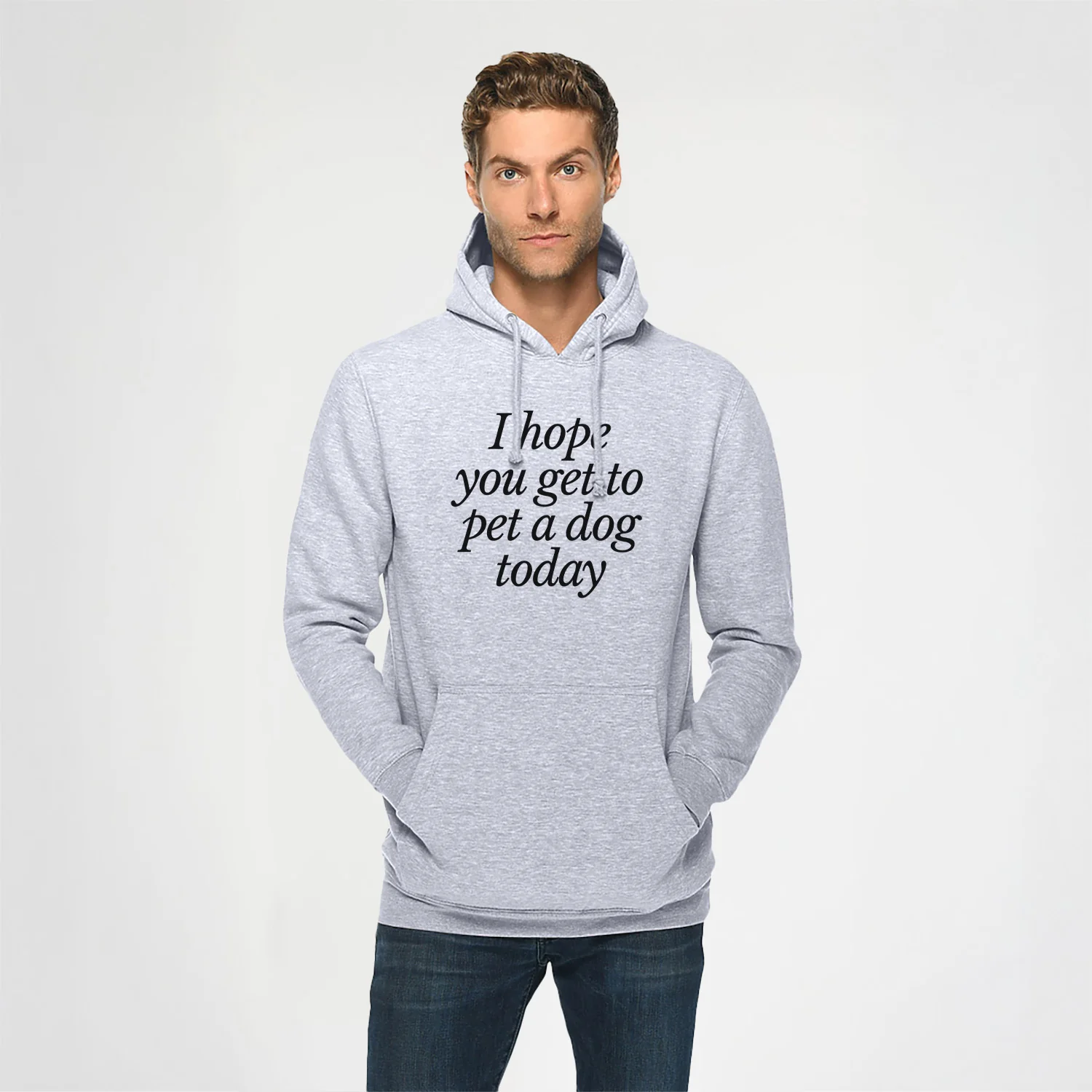 I hope you get to pet a dog today - Heavyweight Fleece Hoodie - Image 2