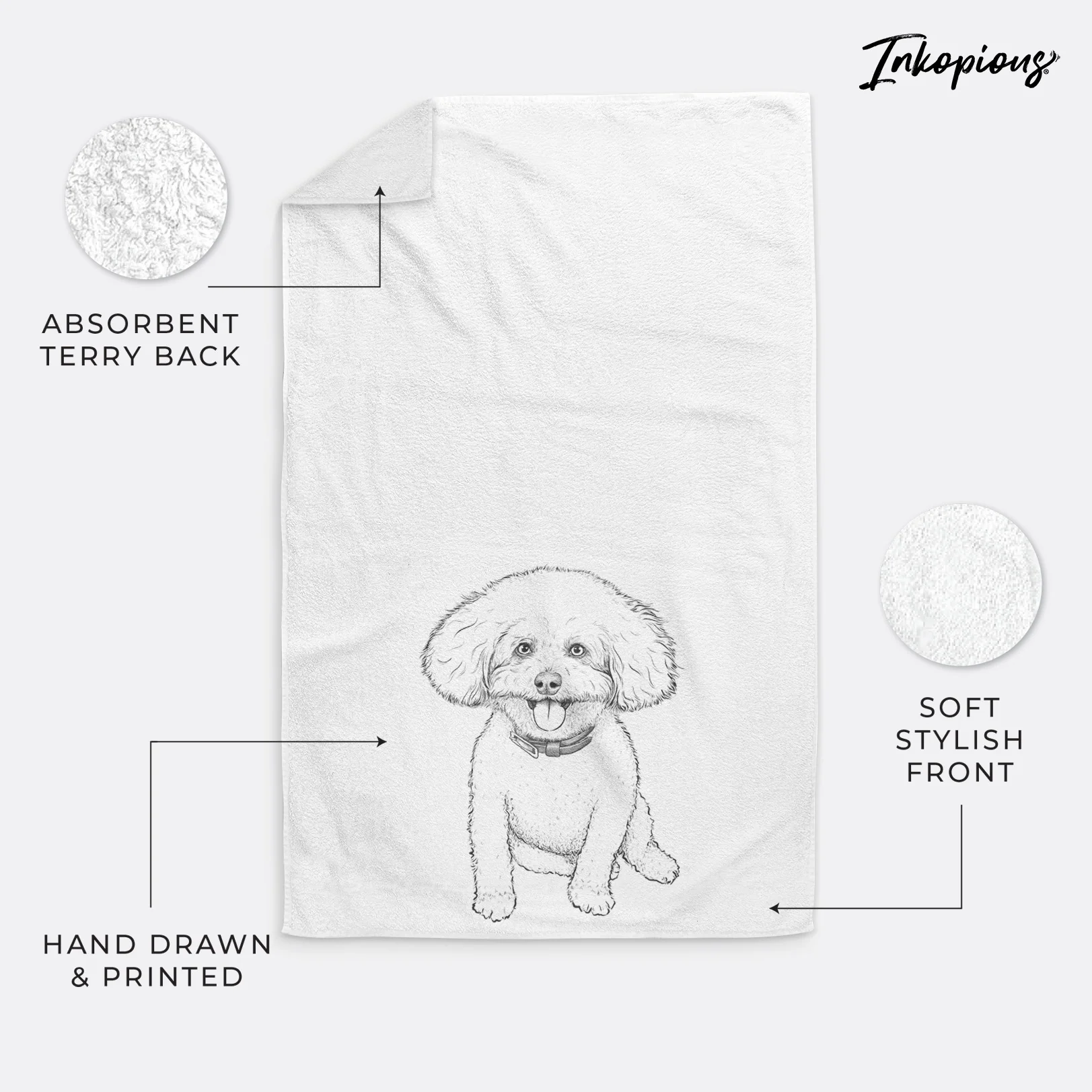 Peyton the Bichon Frise Premium Hand Towel - Image 16