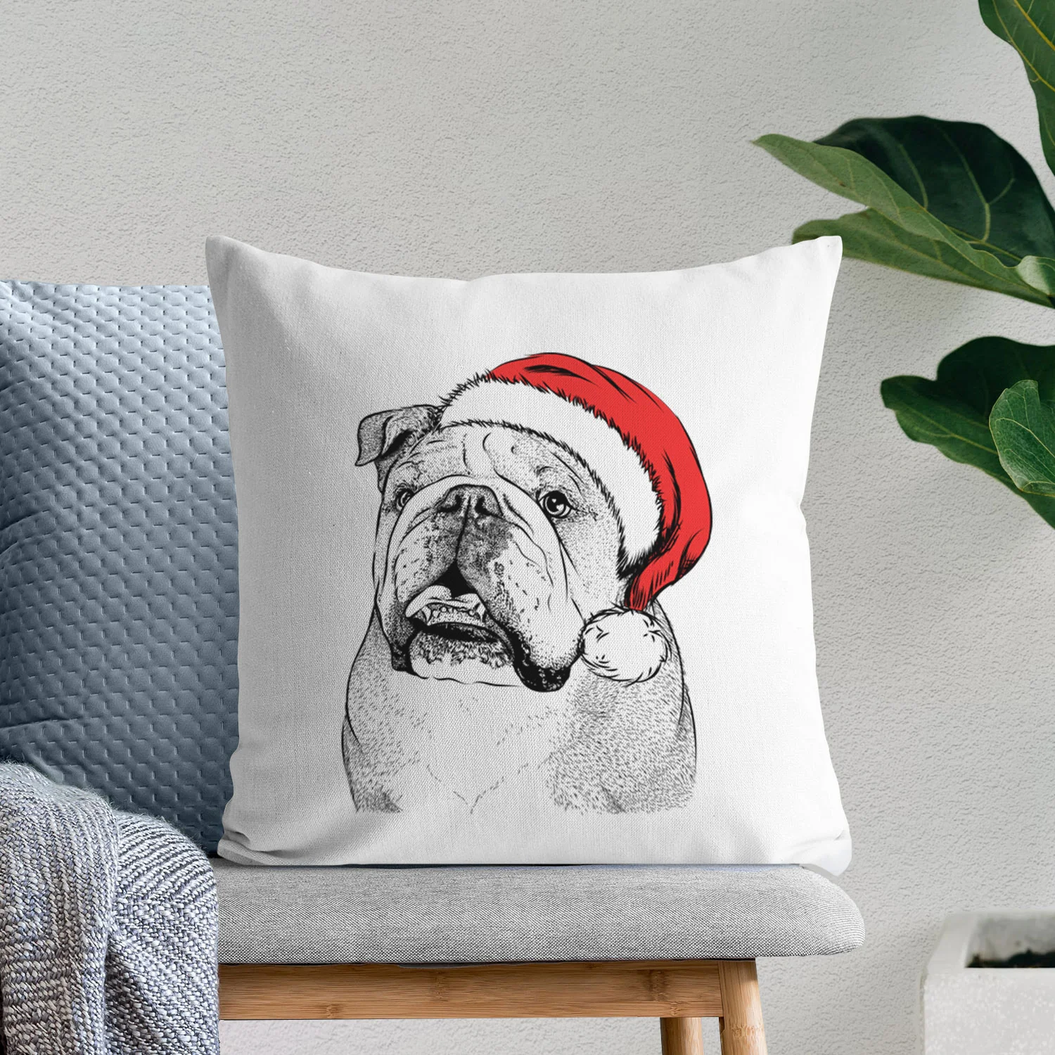 Piggy the English Bulldog - Throw Pillow Cover - Image 10