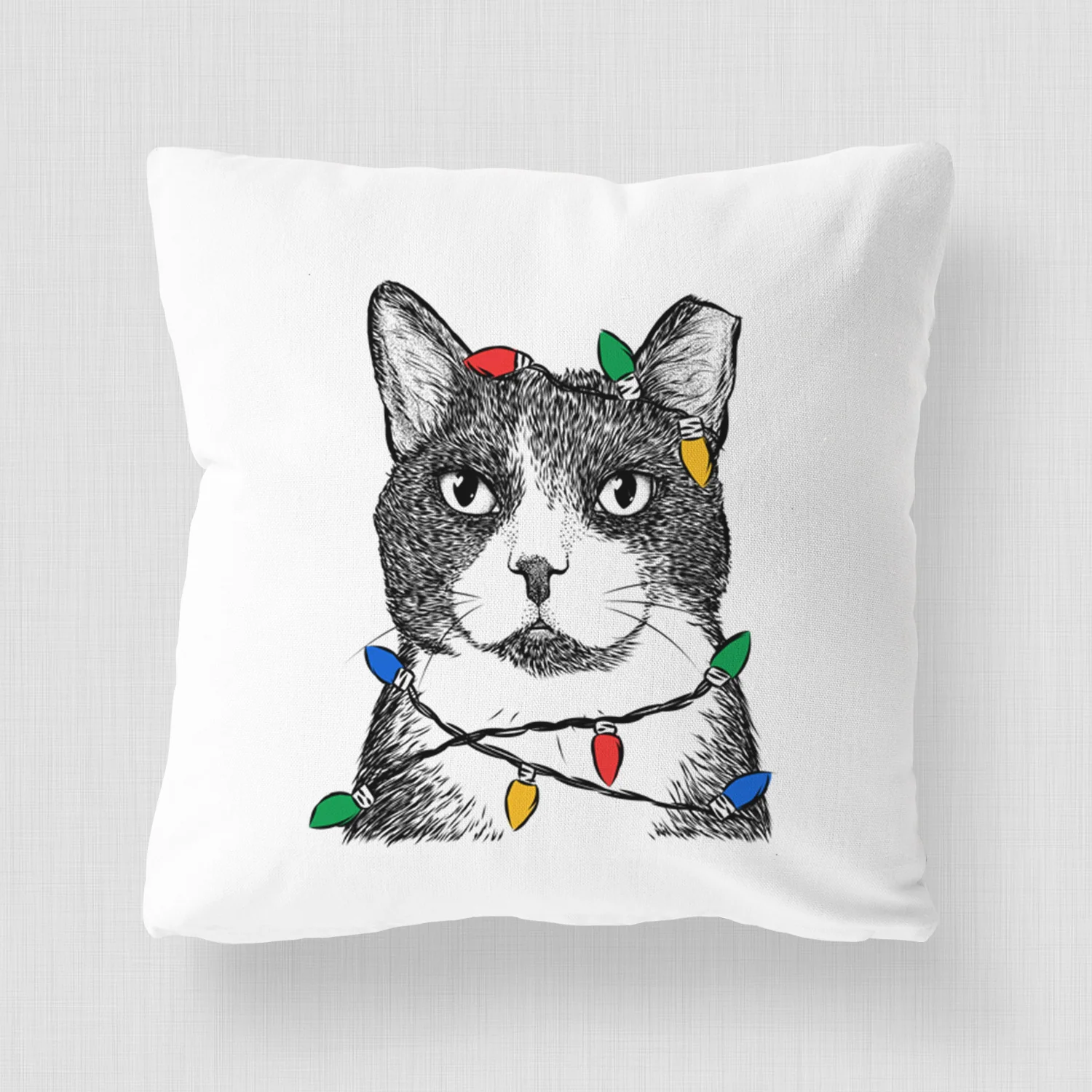 Pinky the Tuxedo Cat - Throw Pillow Cover - Image 4