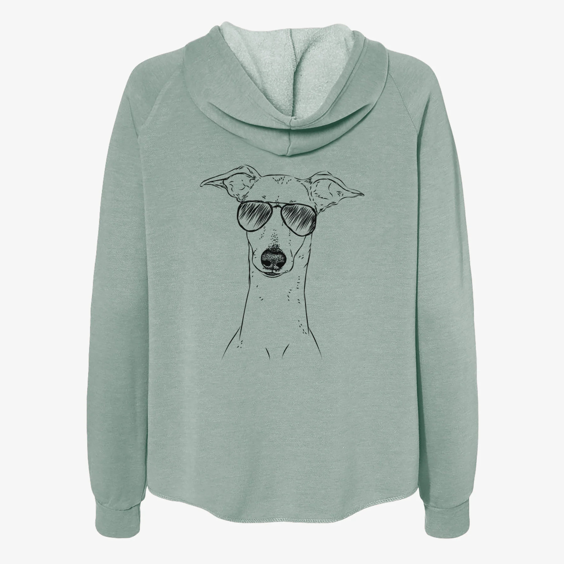 Pip the Italian Greyhound - Women's Cali Wave Zip-Up Sweatshirt - Image 7