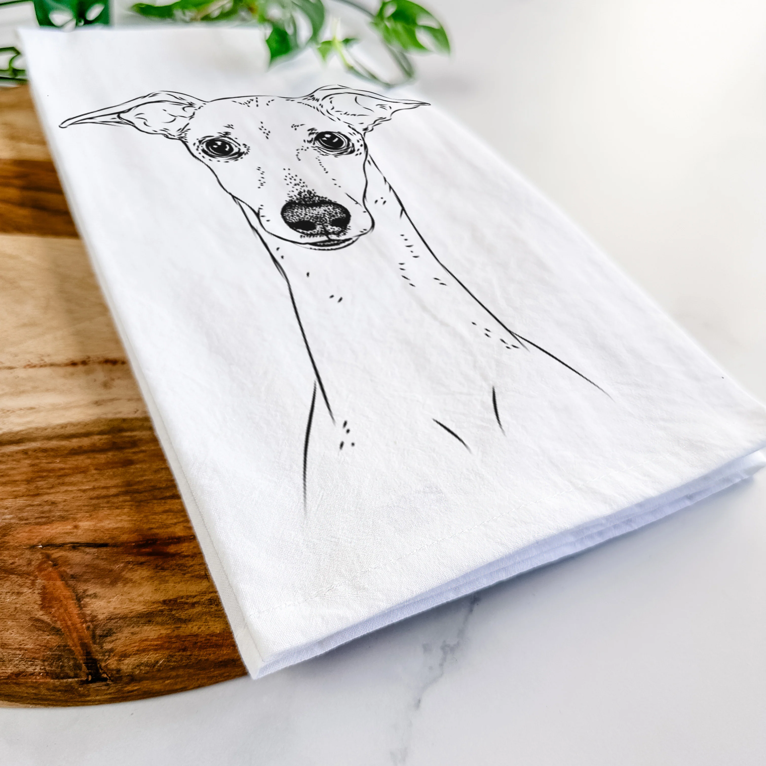 Pip the Italian Greyhound Tea Towel - Image 5