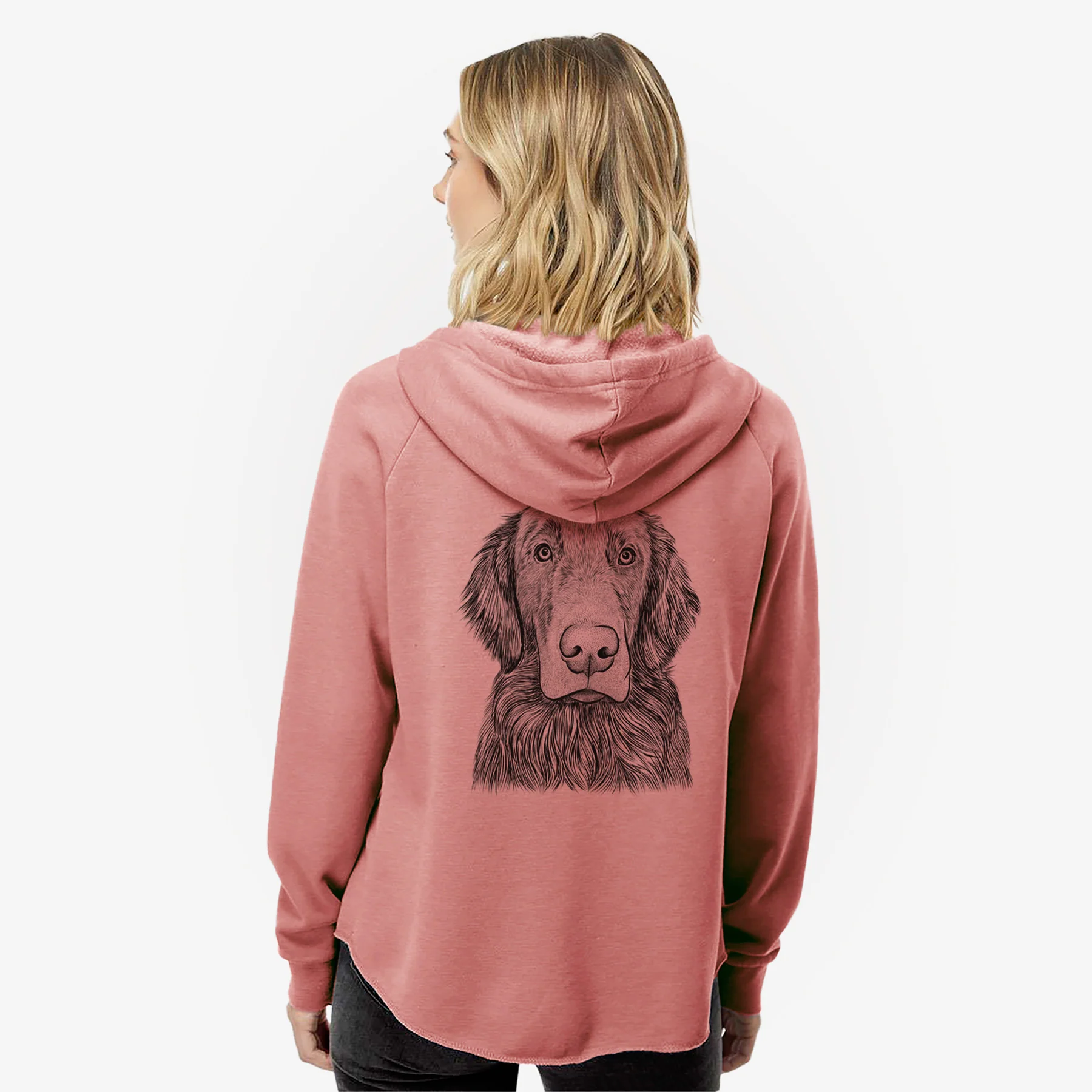 Pippin the Flat Coated Retriever - Women's Cali Wave Zip-Up Sweatshirt - Image 5