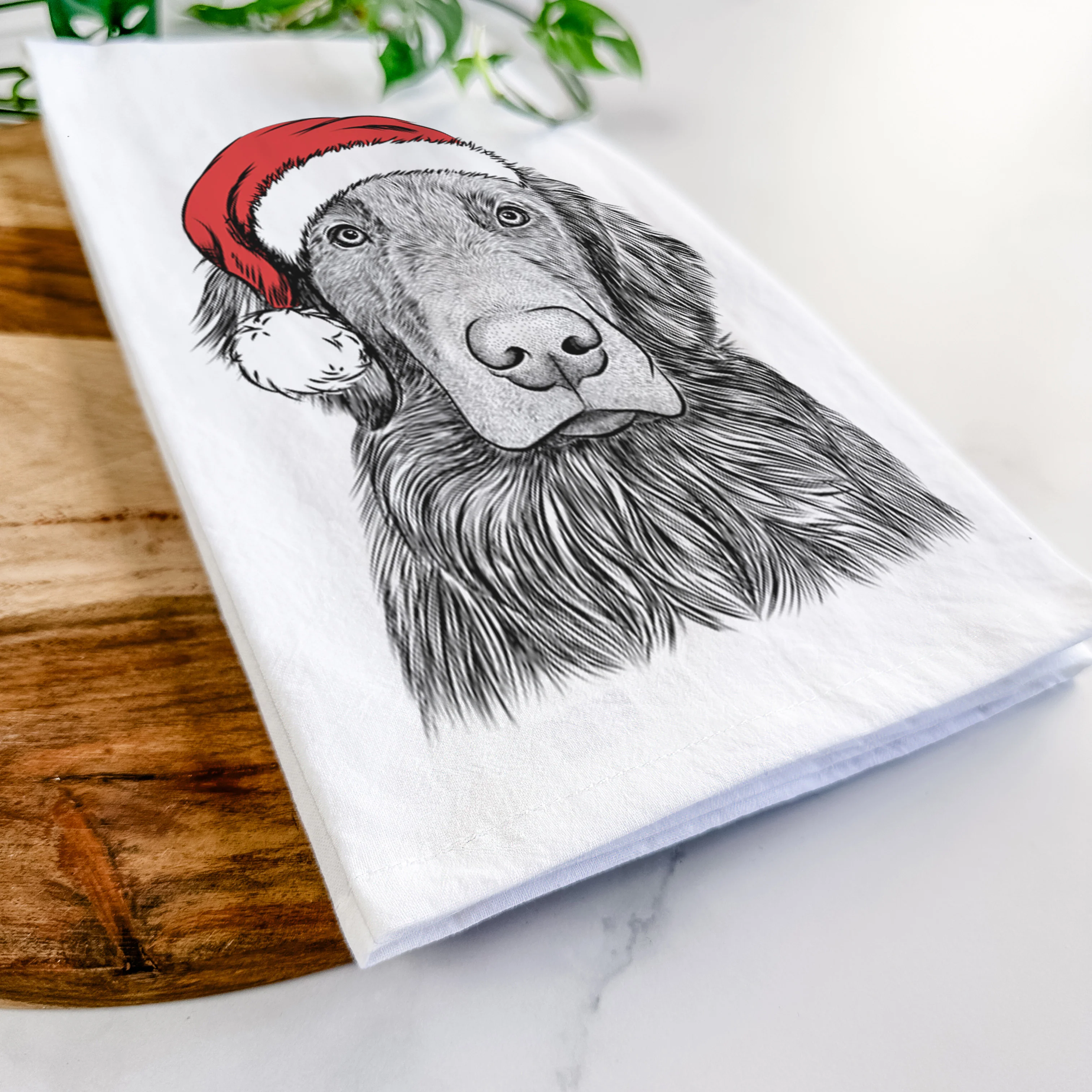 Pippin the Flat Coated Retriever Tea Towel - Image 9