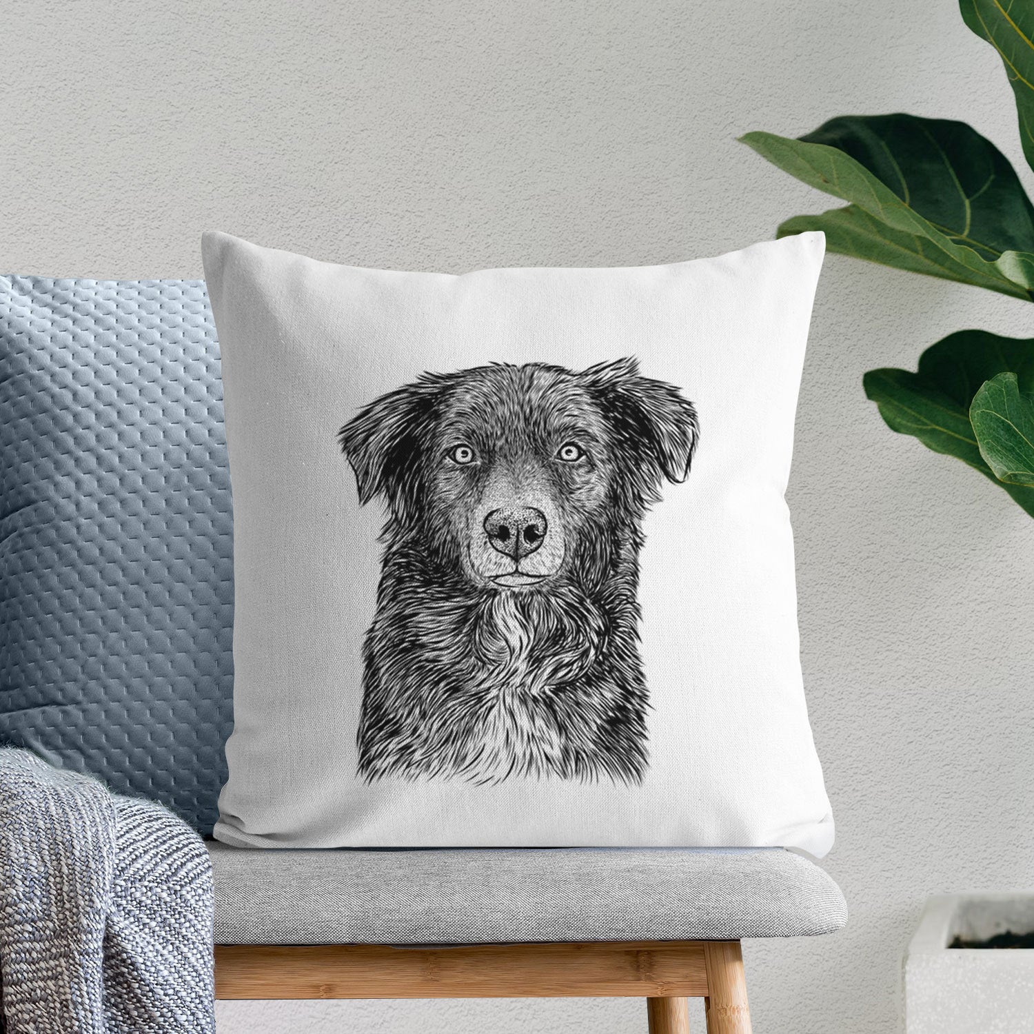 Pixel the Australian Shepherd - Throw Pillow Cover - Image 6