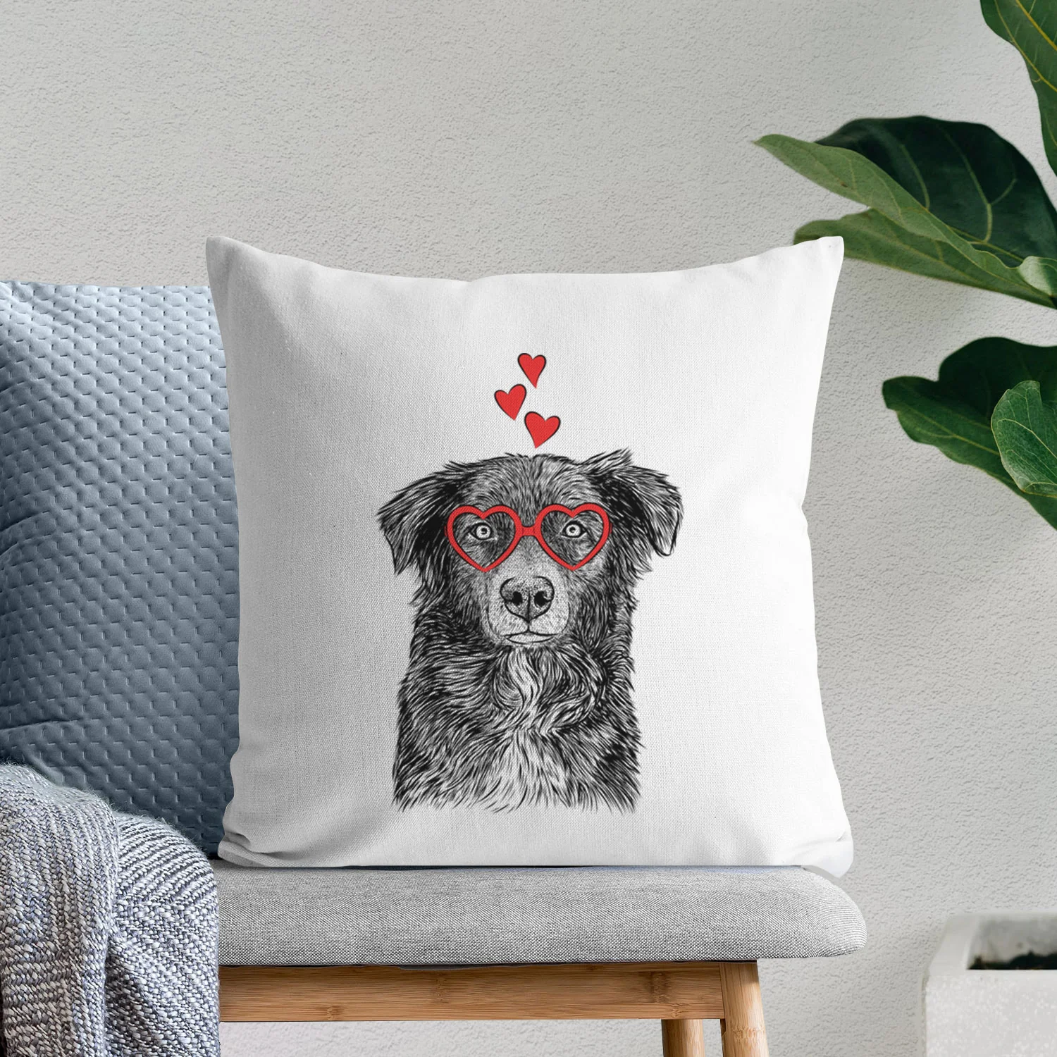 Pixel the Australian Shepherd - Throw Pillow Cover - Image 7