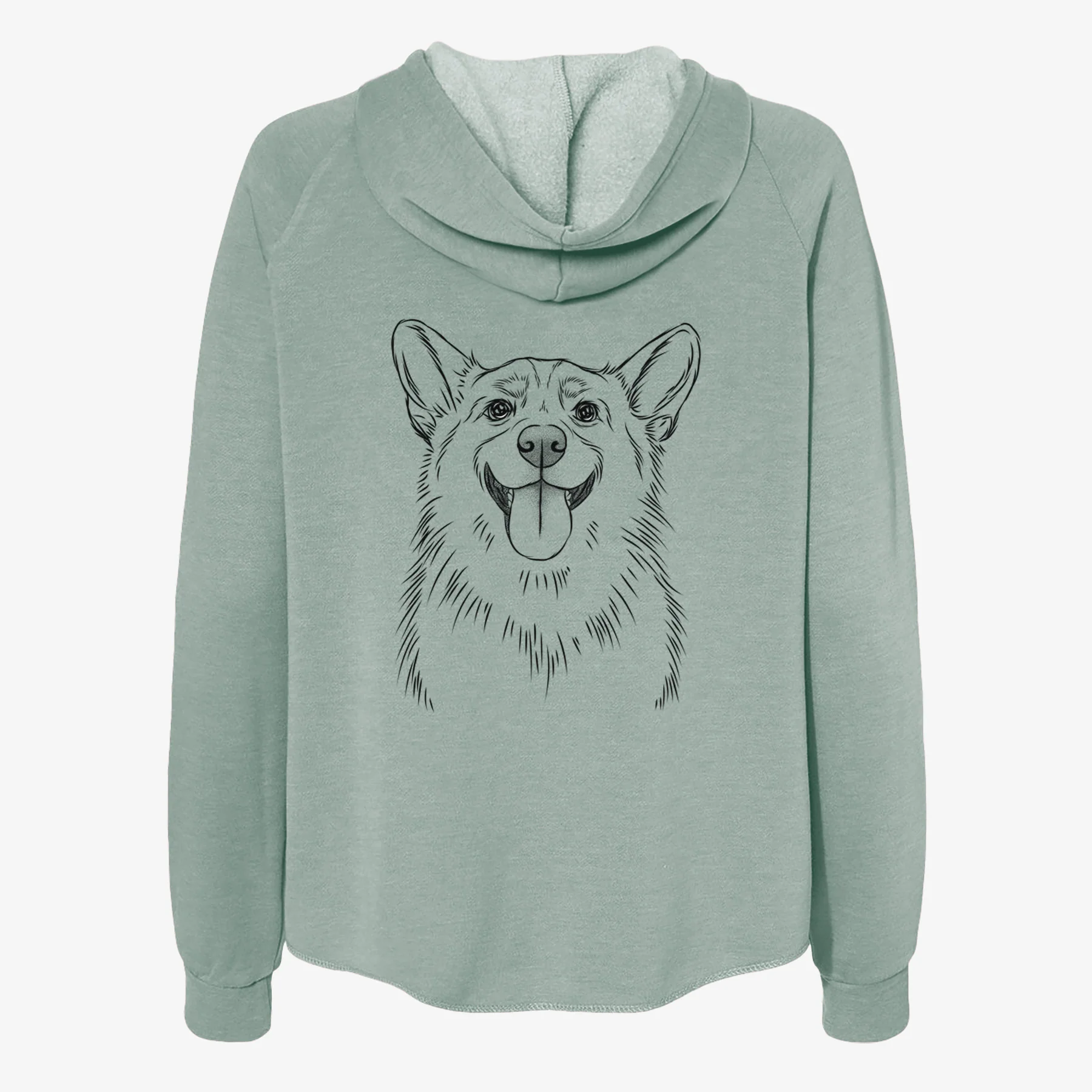 Porter the Pembroke Welsh Corgi - Women's Cali Wave Zip-Up Sweatshirt - Image 4
