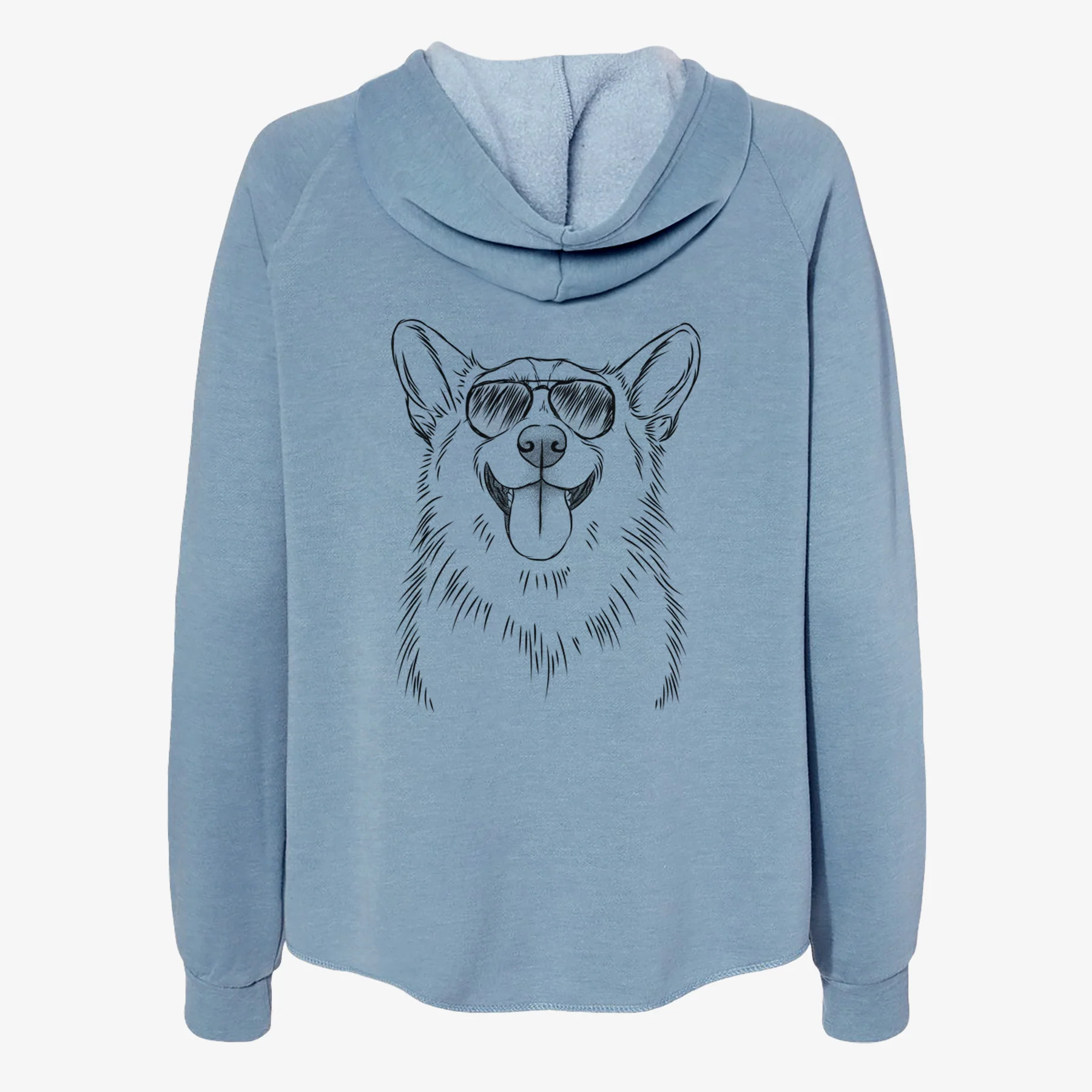 Porter the Pembroke Welsh Corgi - Women's Cali Wave Zip-Up Sweatshirt - Image 9
