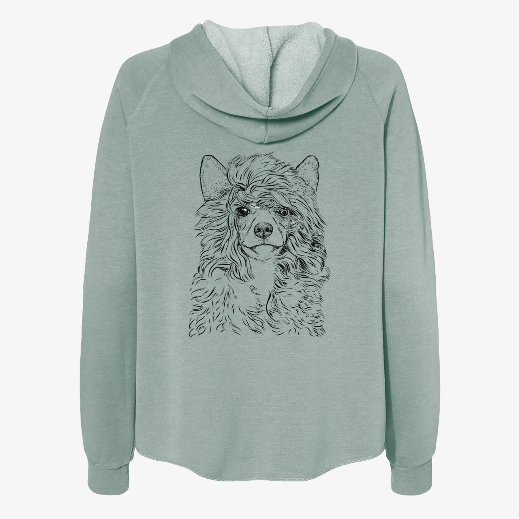 Preston the Powderpuff Chinese Crested - Women's Cali Wave Zip-Up Sweatshirt - Image 4