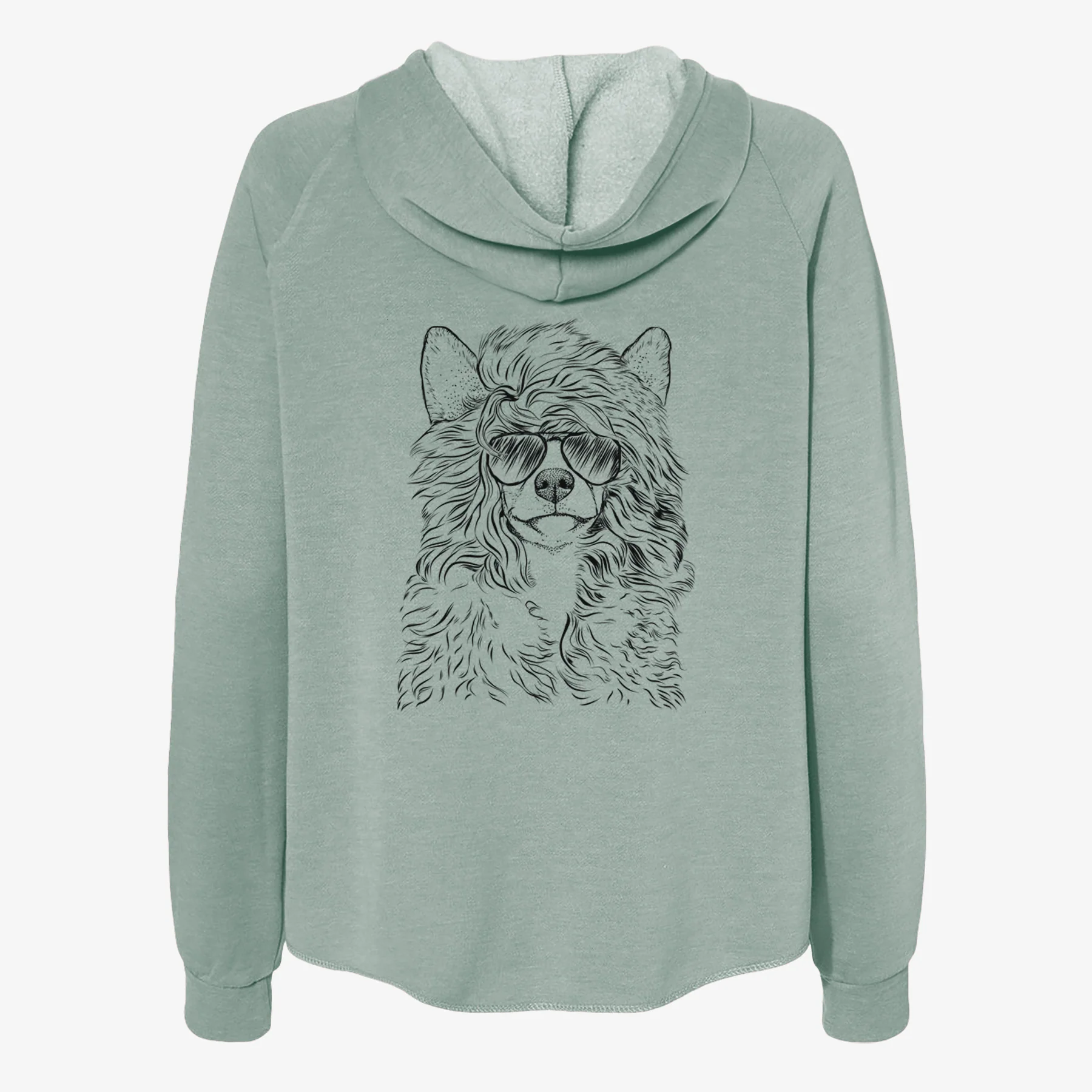Preston the Powderpuff Chinese Crested - Women's Cali Wave Zip-Up Sweatshirt - Image 7