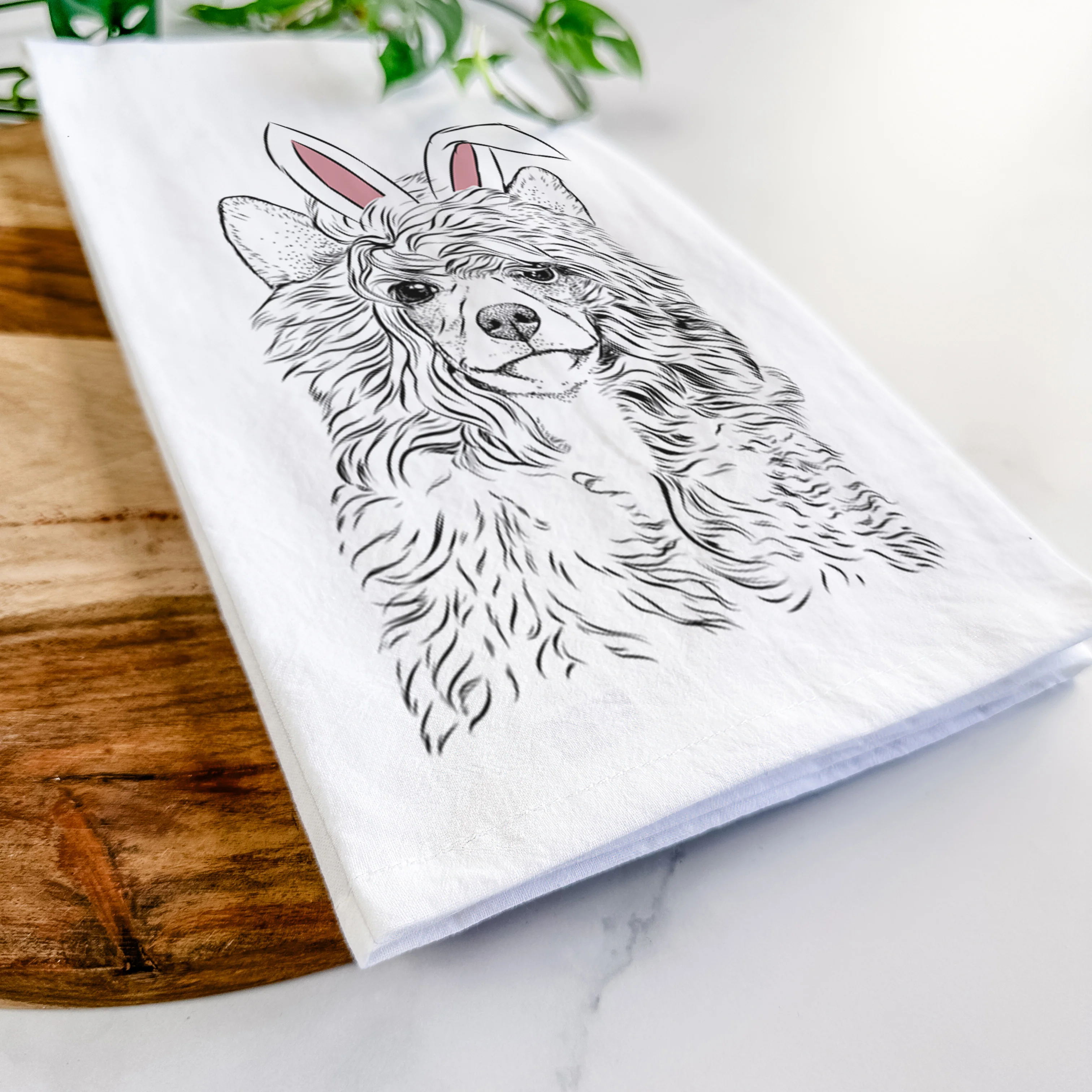 Preston the Powderpuff Chinese Crested Tea Towel - Image 14