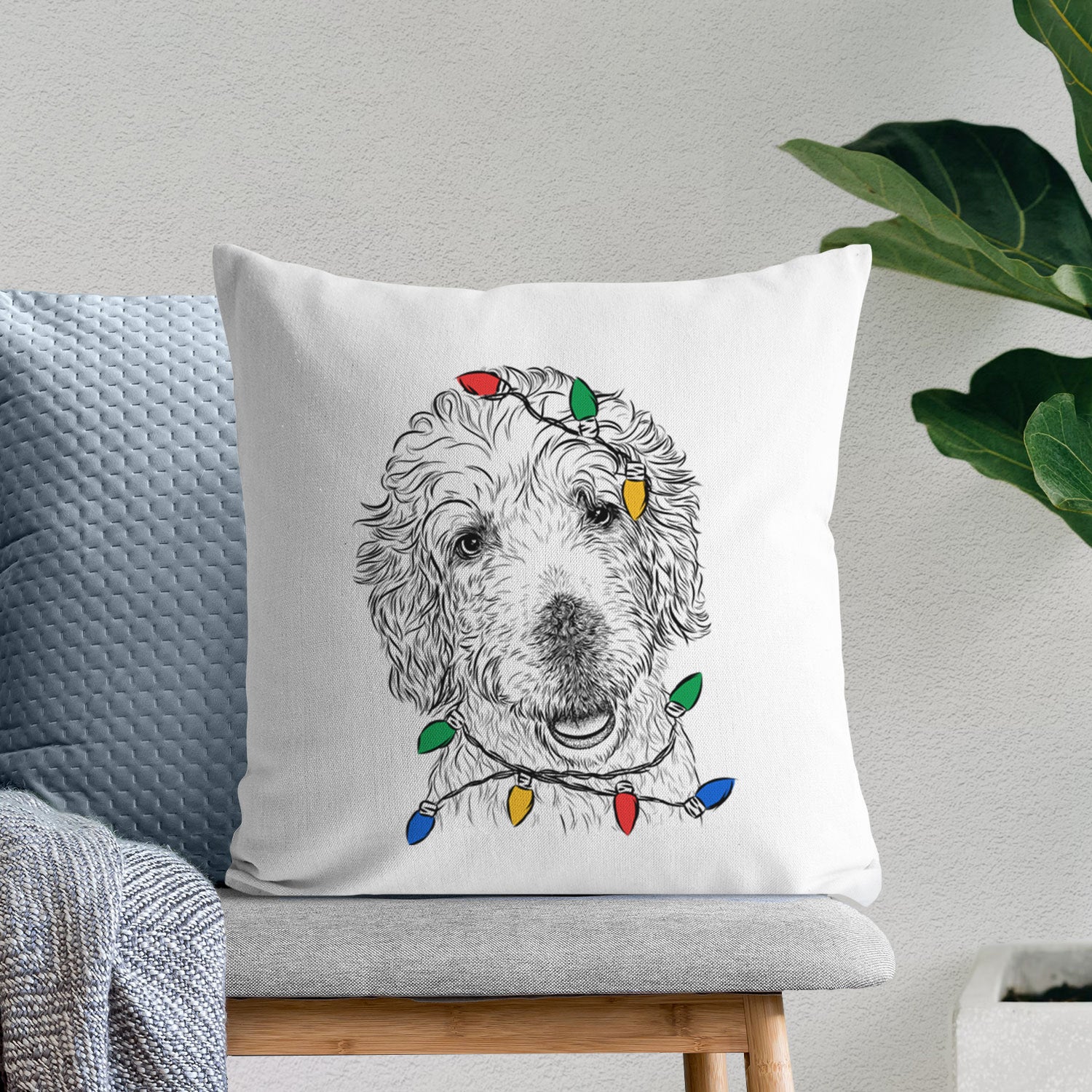 Preston the Labradoodle - Throw Pillow Cover - Image 9