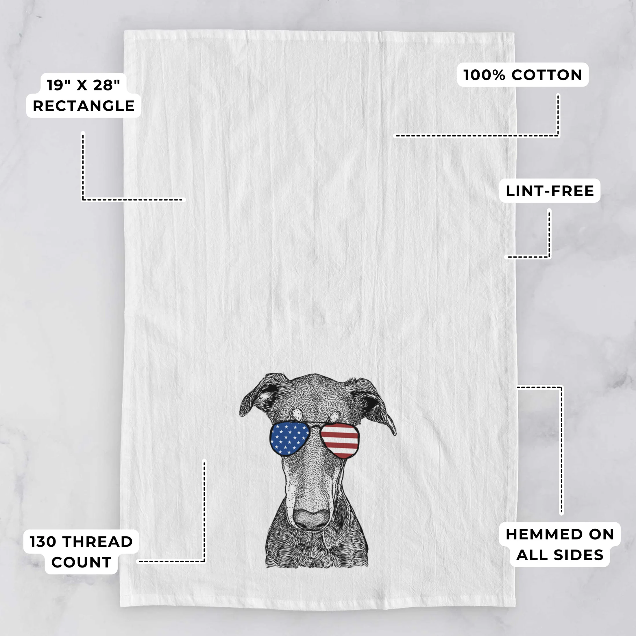 Princess Fiona the Doberman Pinscher Tea Towel - Image 3