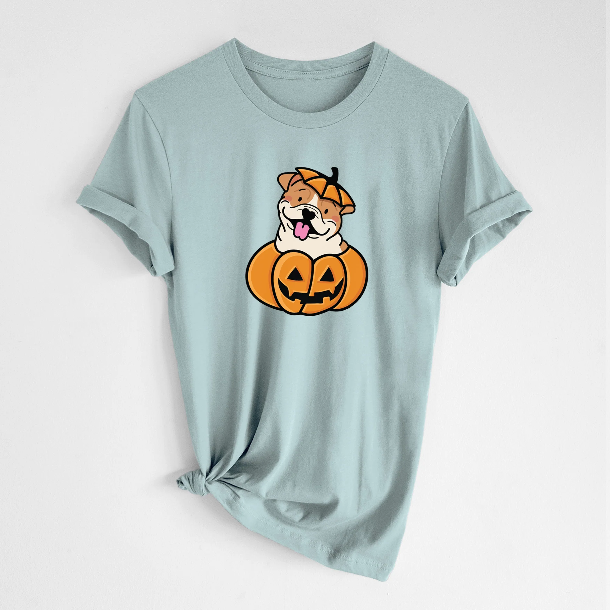 Pumpkin Pup - English Bulldog - Unisex Crewneck - Image 2
