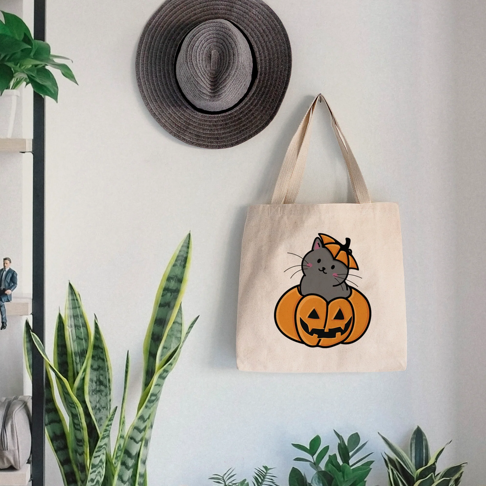 Pumpkin Cat - Black Cat - Tote Bag - Image 3