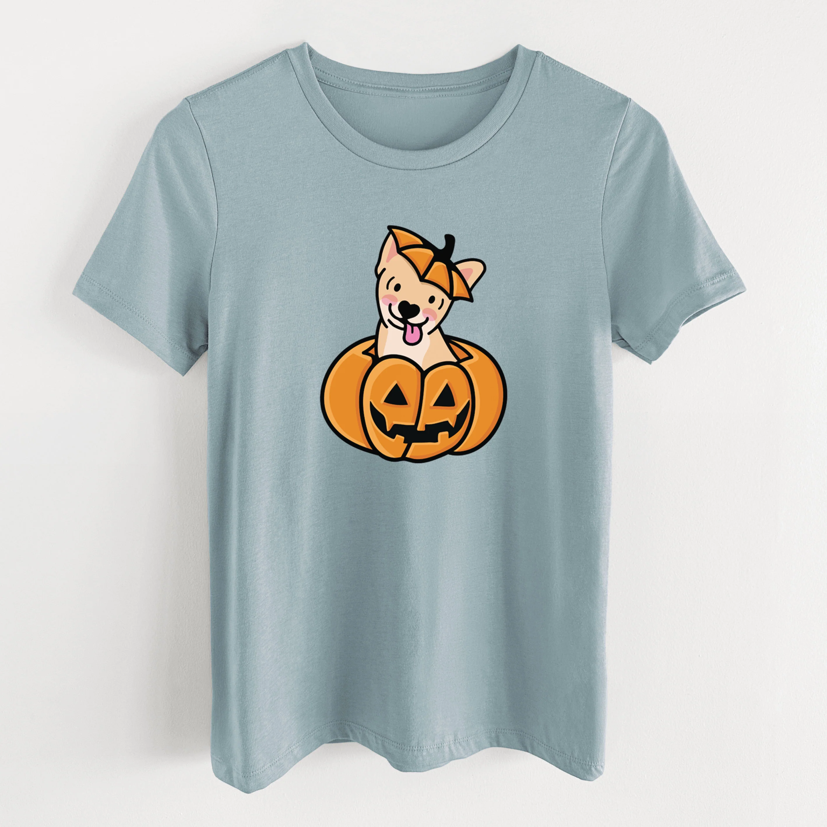 Pumpkin Pup - Chihuahua - Women's Lightweight Relaxed Fit 100% Cotton Crewneck - Image 9