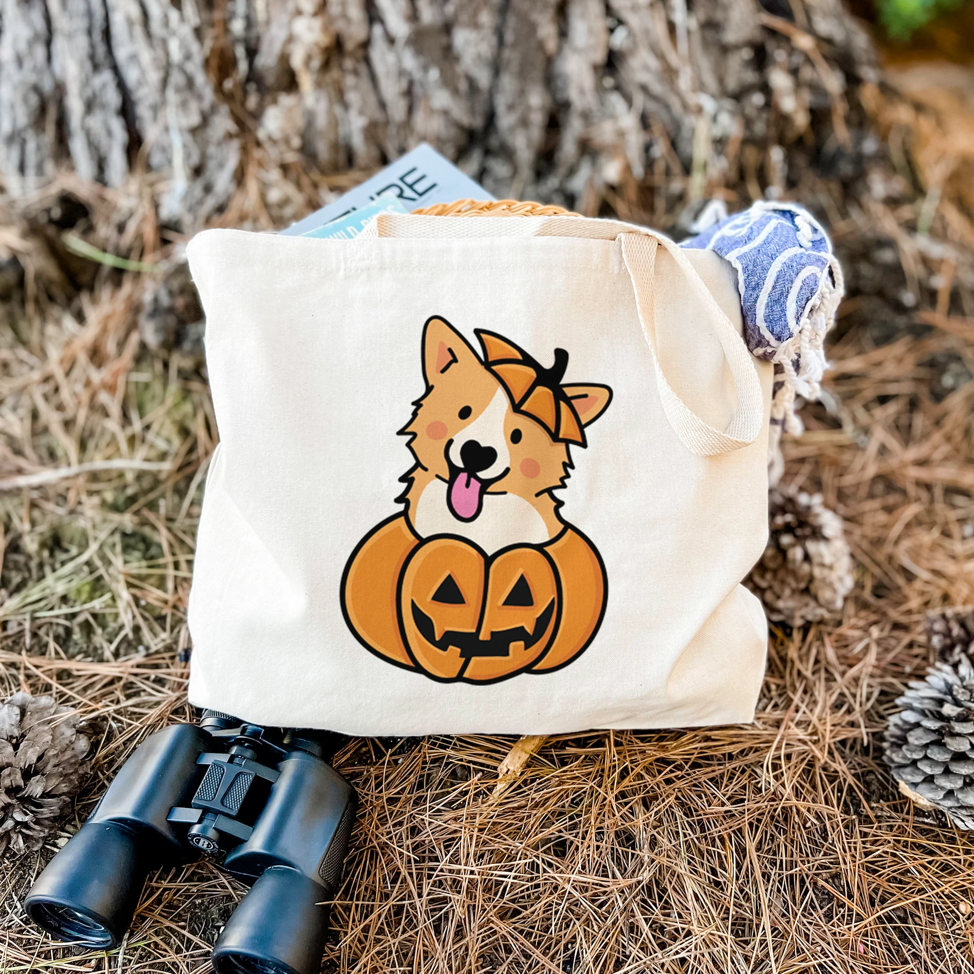 Pumpkin Pup - Corgi - Tote Bag - Image 2