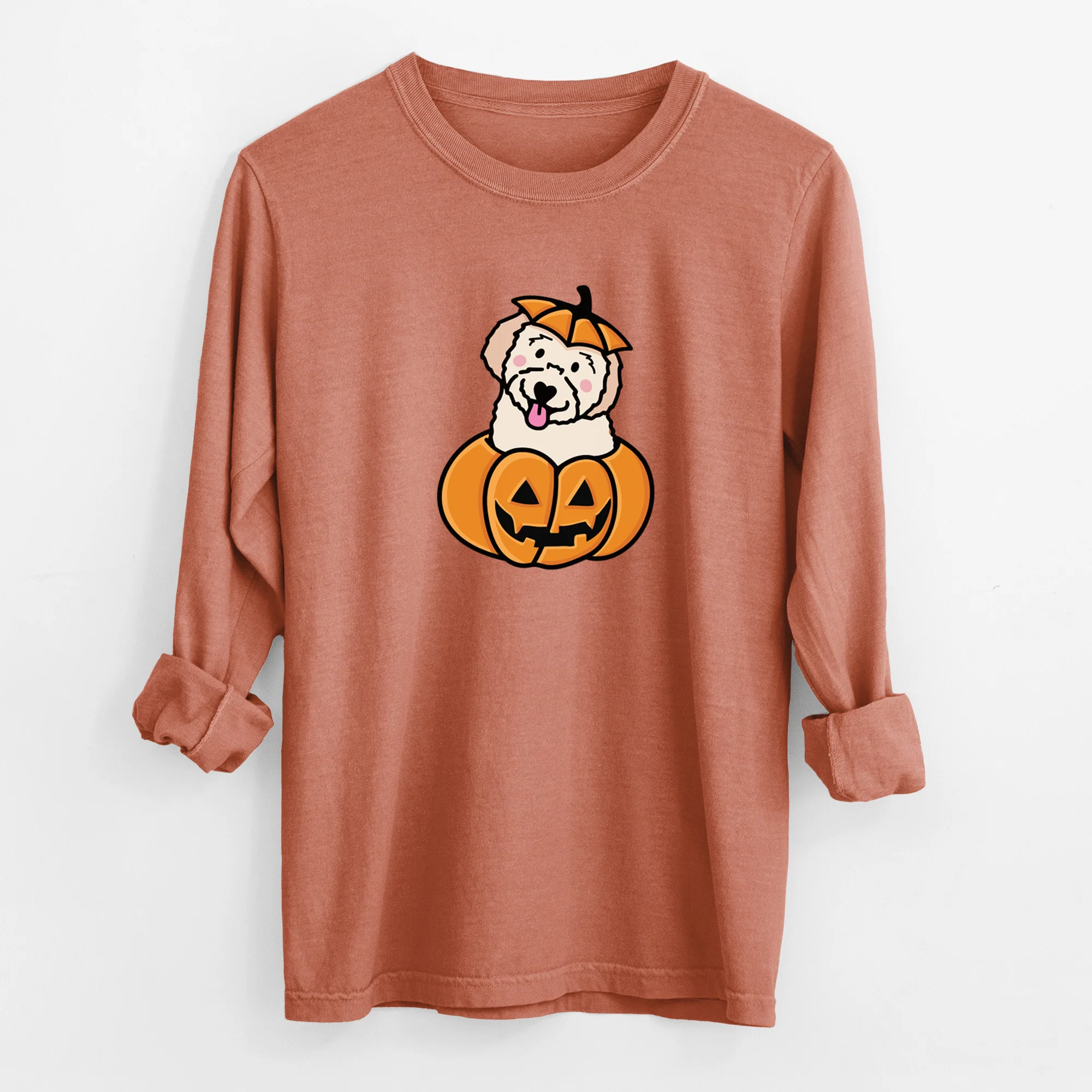 Pumpkin Pup - Doodle - Heavyweight 100% Cotton Long Sleeve - Image 10