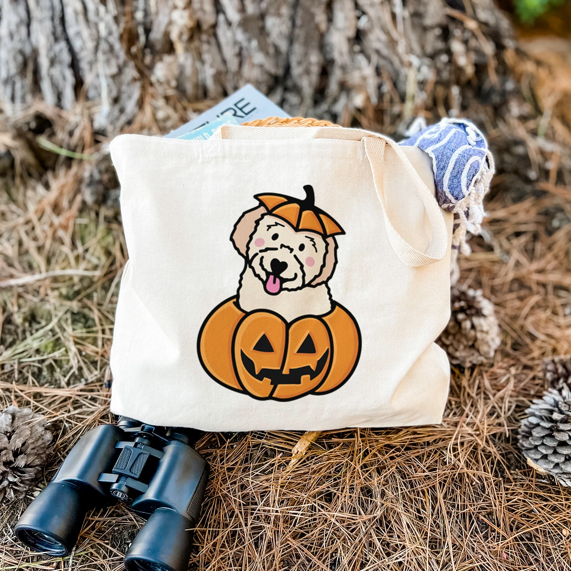Pumpkin Pup - Doodle - Tote Bag - Image 2