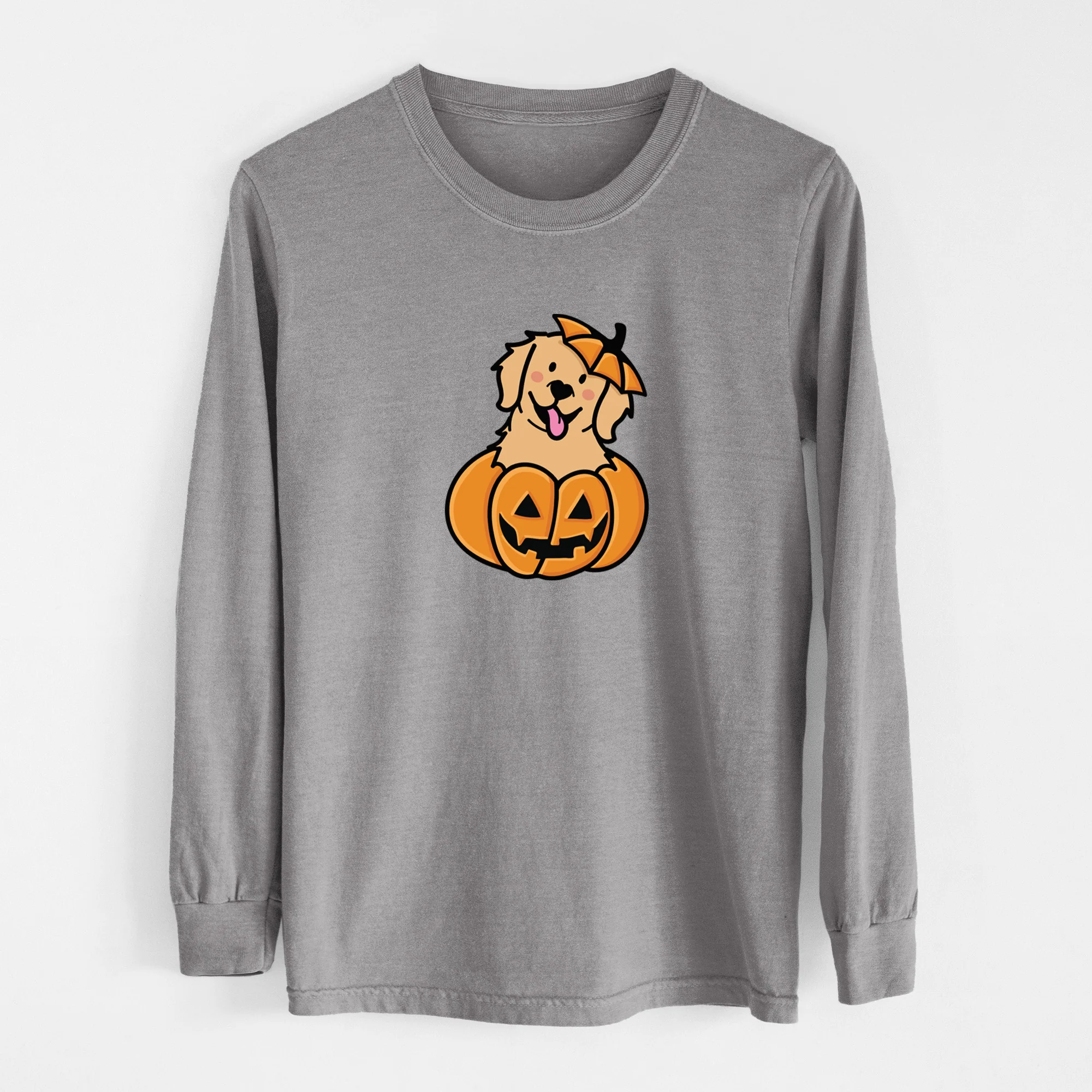 Pumpkin Pup - Golden Retriever - Heavyweight 100% Cotton Long Sleeve - Image 7