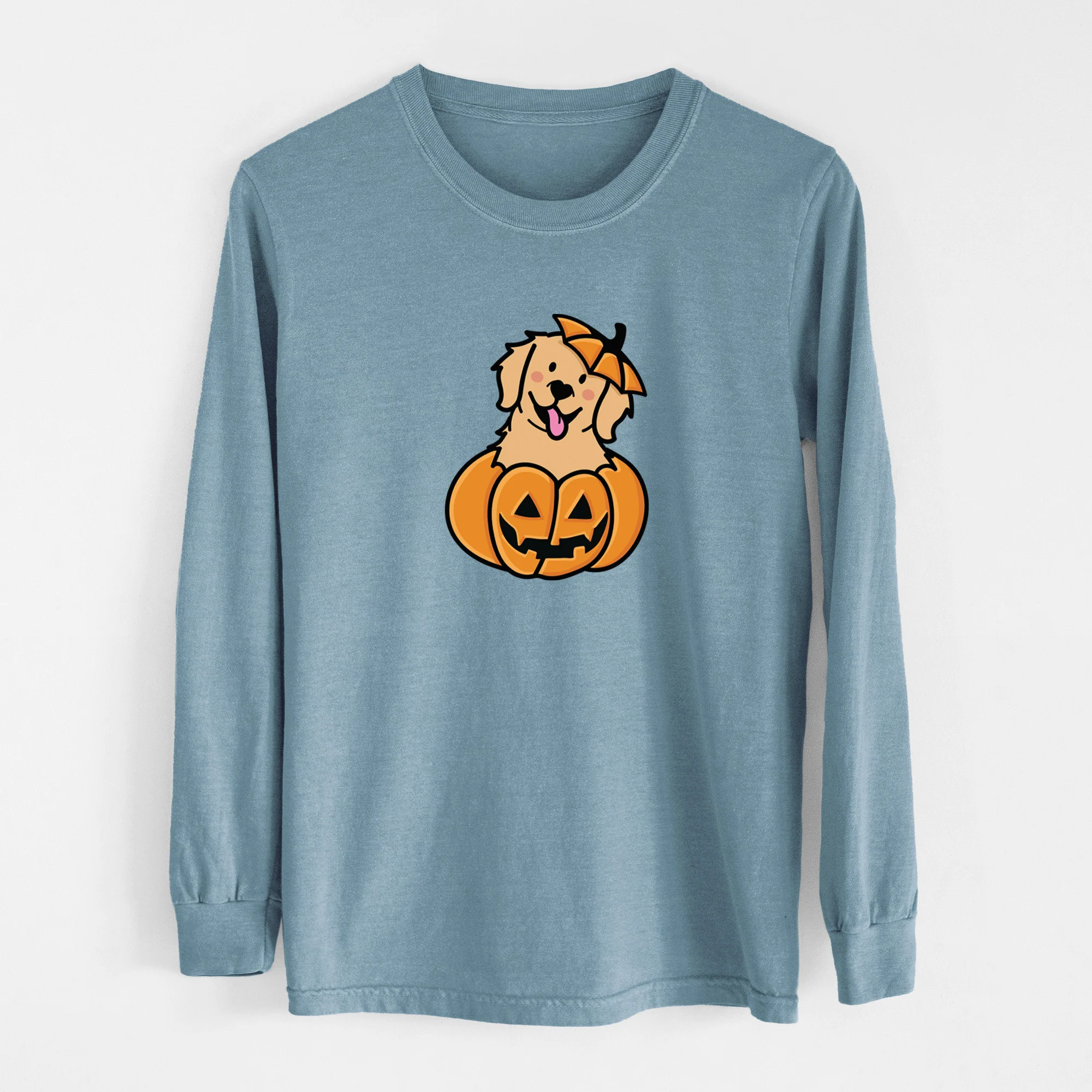 Pumpkin Pup - Golden Retriever - Heavyweight 100% Cotton Long Sleeve - Image 8