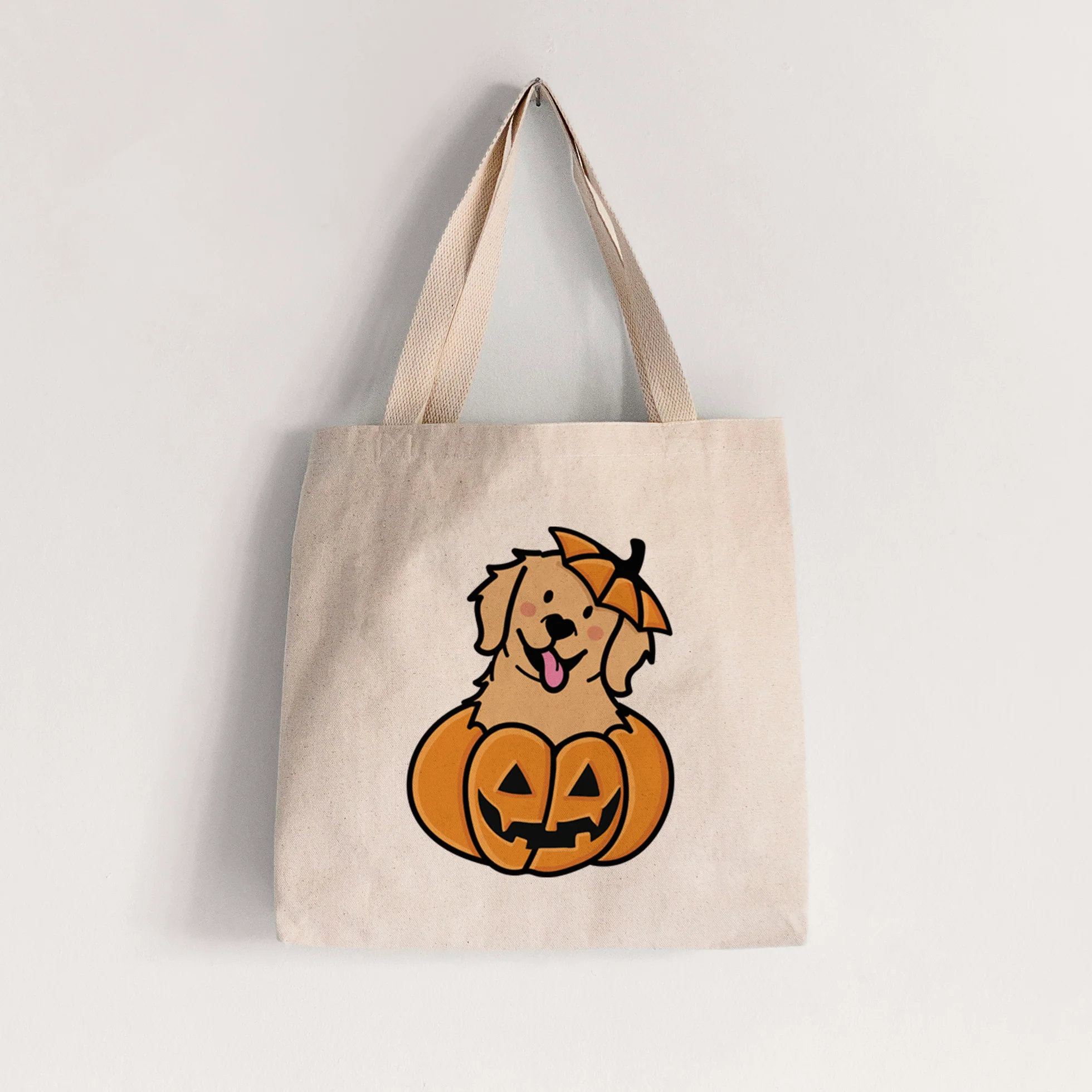 Pumpkin Pup - Golden Retriever - Tote Bag