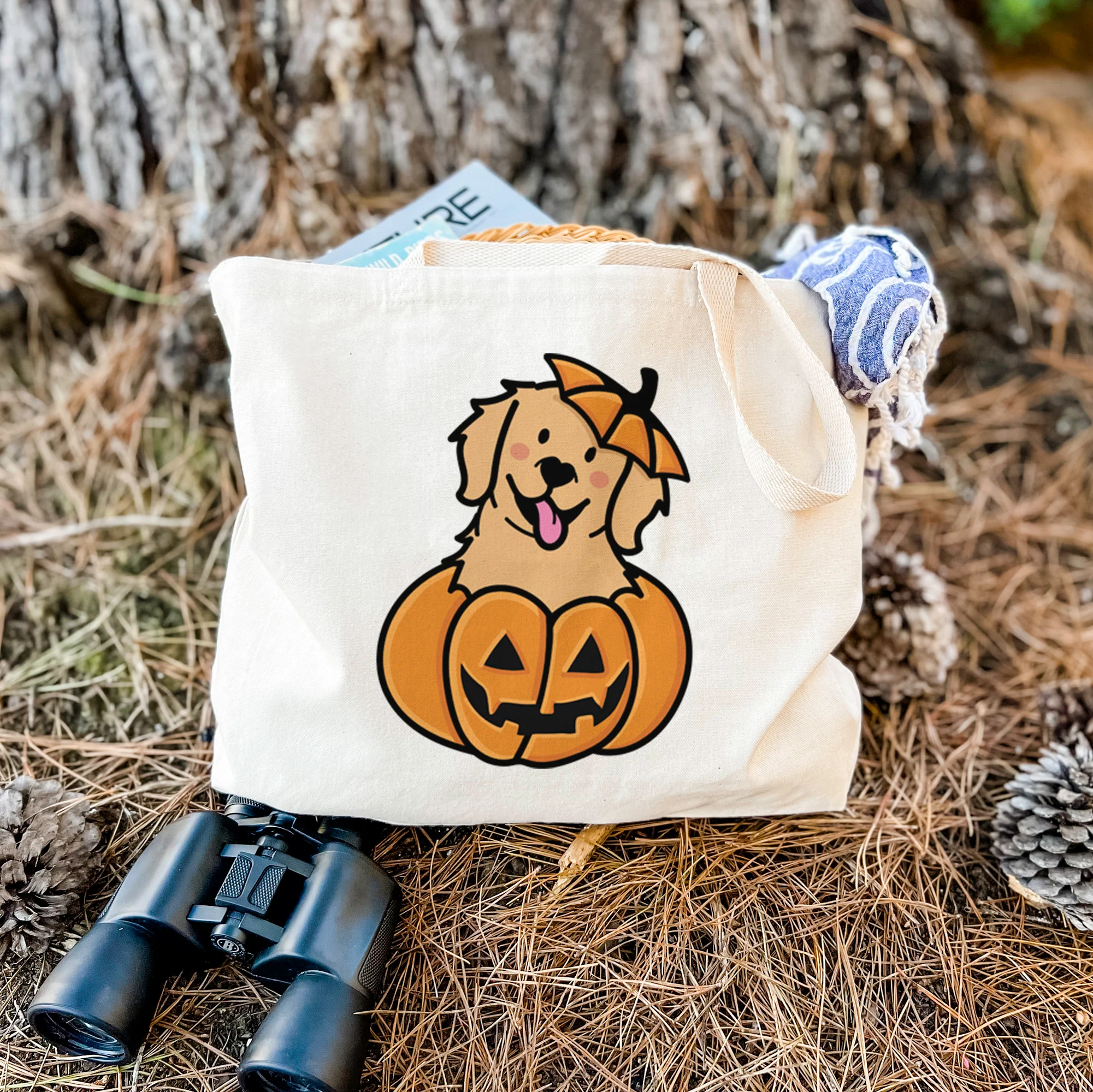 Pumpkin Pup - Golden Retriever - Tote Bag - Image 2