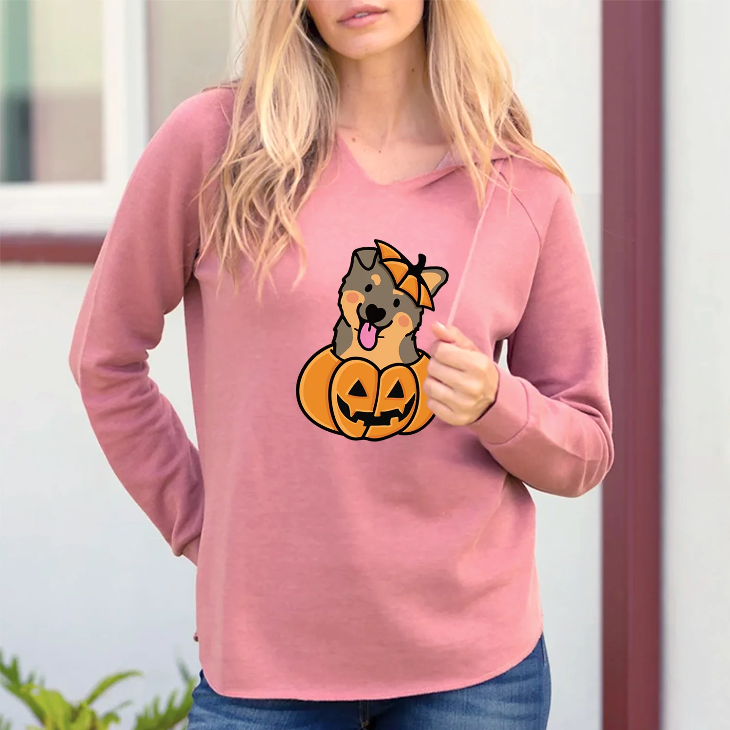 Pumpkin Pup - German Shepherd - Cali Wave Hooded Sweatshirt - Image 2